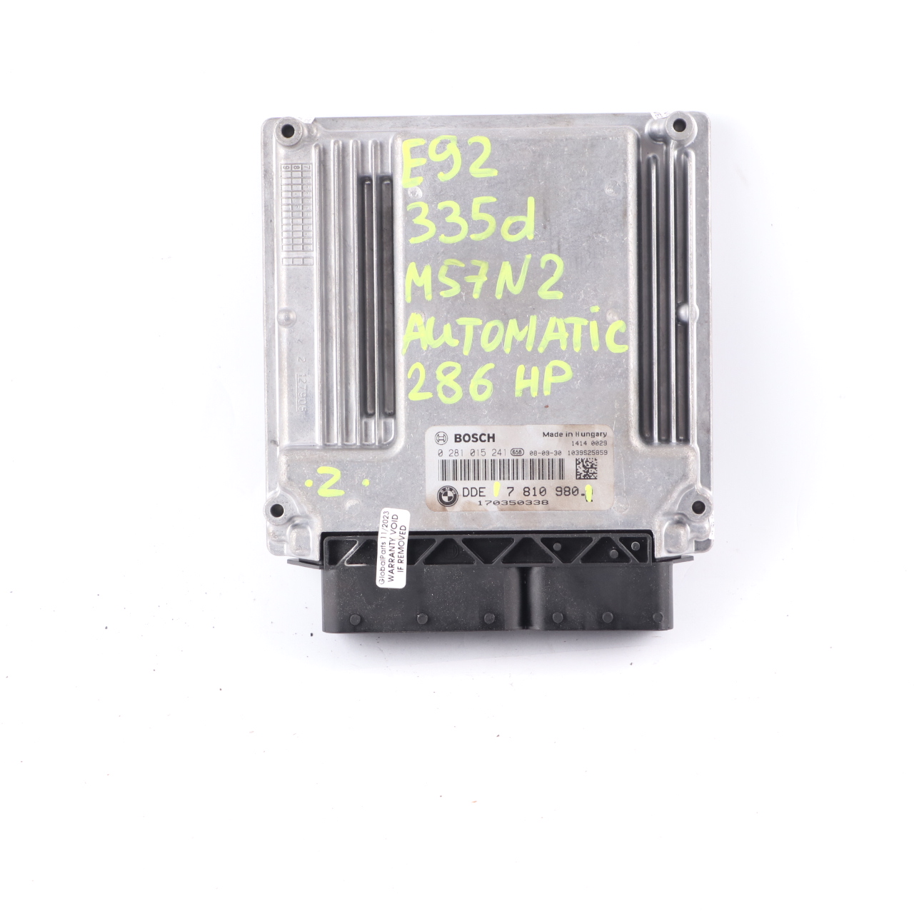 BMW E60 LCI E90 335d 535d M57N2 286HP Engine Control Unit ECU 7810980 Automatic