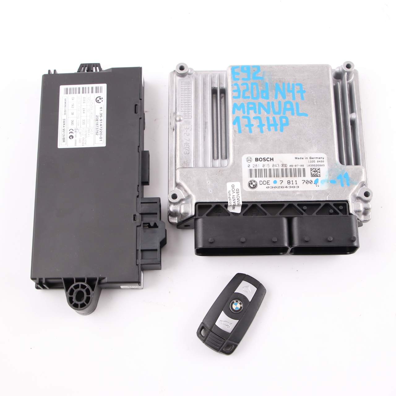 BMW E87 E90 120d 320d 520d N47 177HP ECU KIT DDE 7811700 CAS3 Schlüssel Handbuch