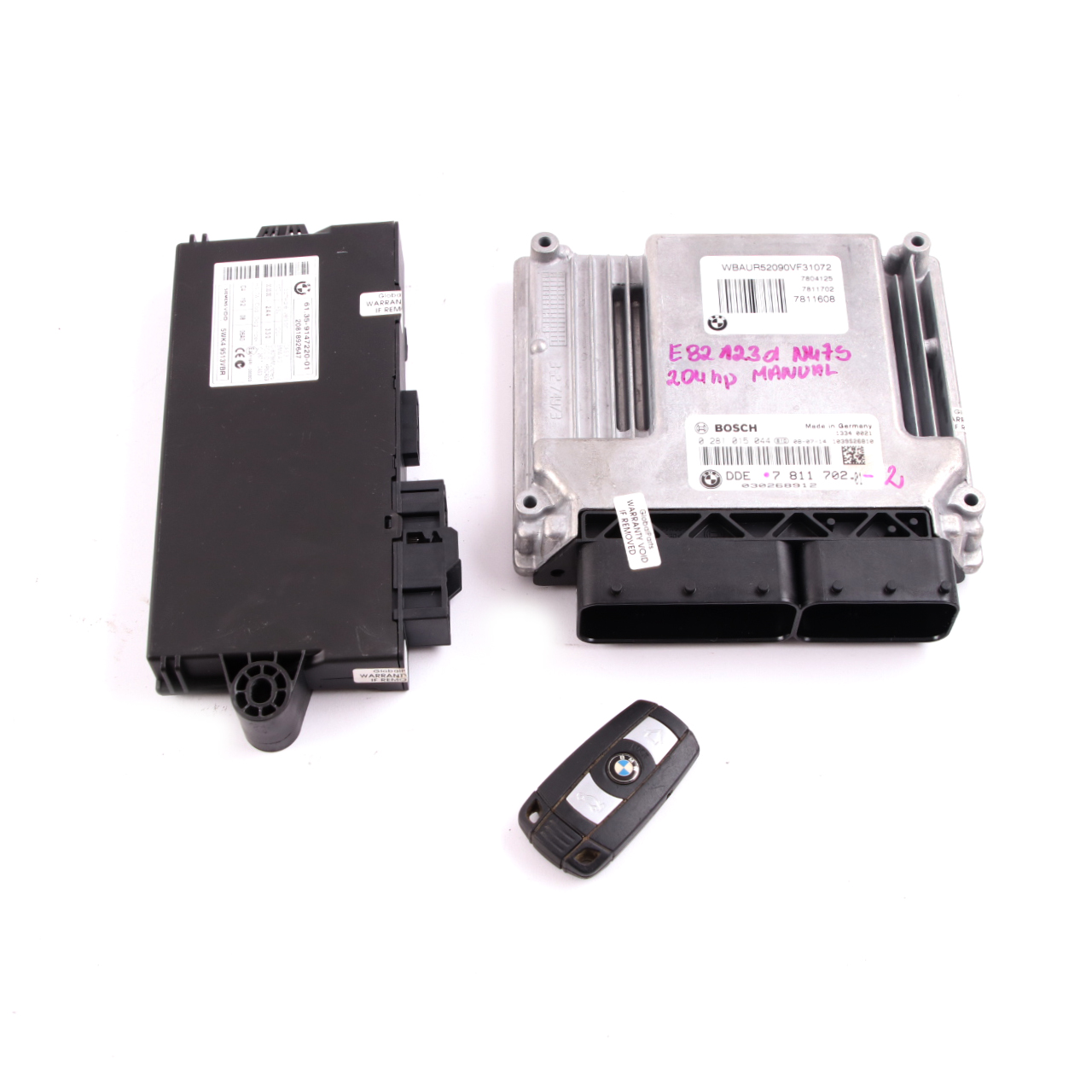 BMW E81 E82 E87 LCI E88 N47S 123d ECU Kit DDE 7811702 CAS3 Key Manual