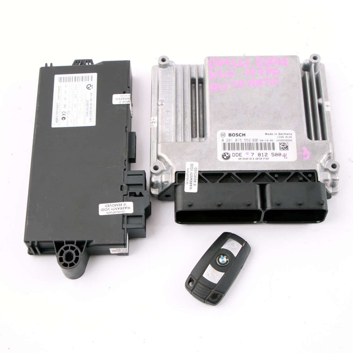 BMW E60 E87 E90 LCI 120d 320d 520d N47 Motor ECU Kit DDE 7812500 CAS3 Schlüssel