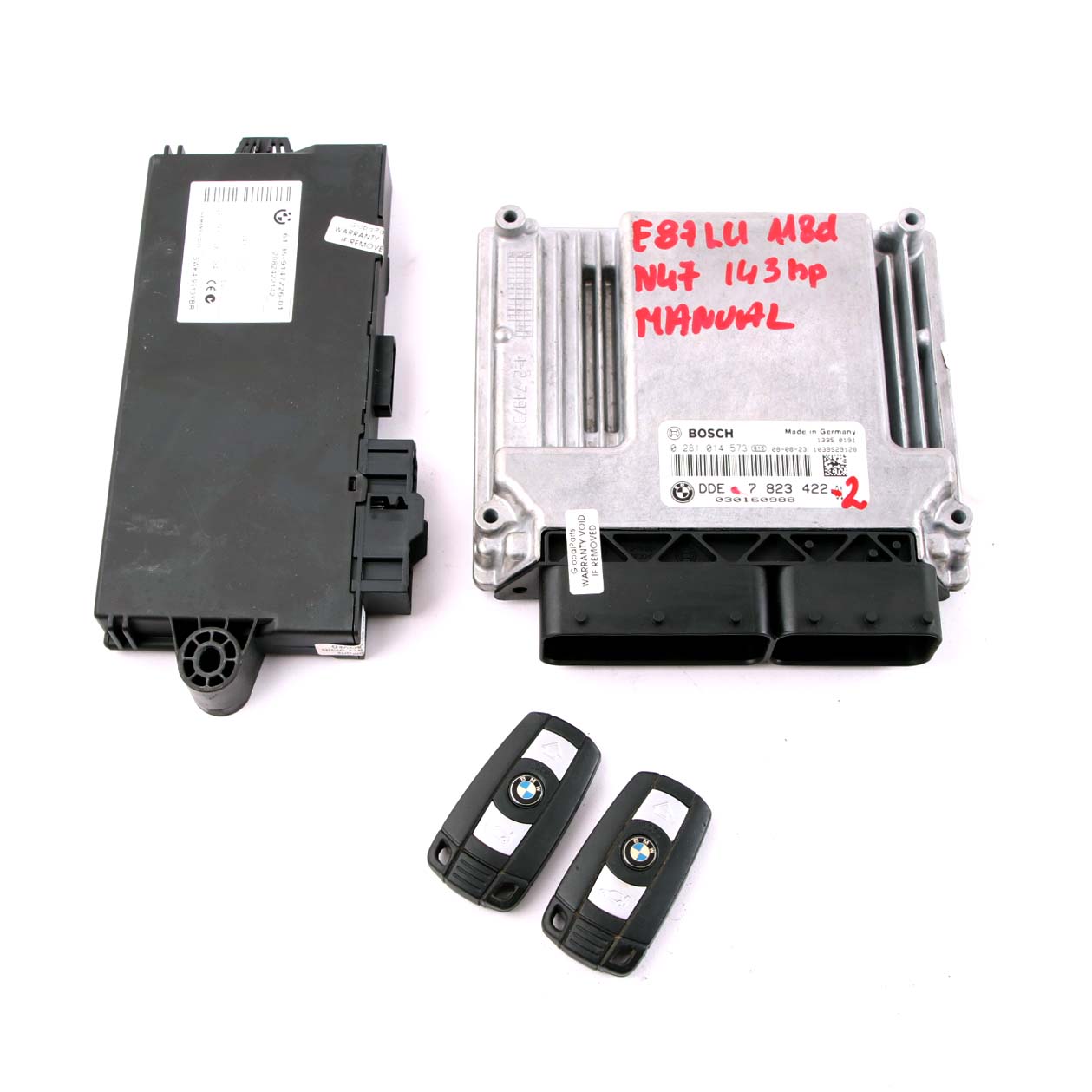 BMW E87 E90 LCI N47 118d 318d Diesel ECU Steuergerät DDE 7823422 CAS3 Schlüssel