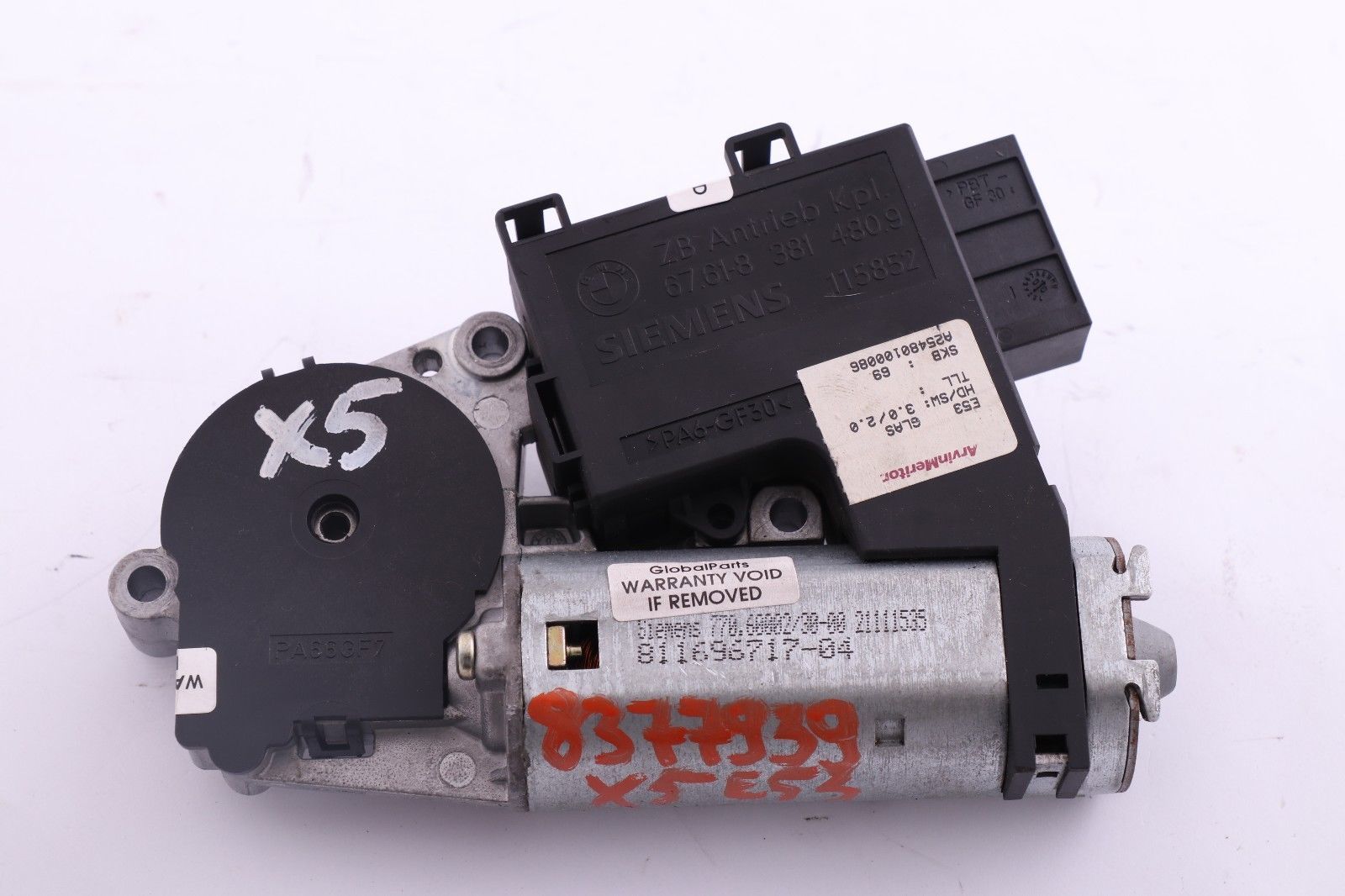 BMW 5 X5 Series E39 E53 Sunroof Sliding Roof Drive Unit Motor Actuator 8381480