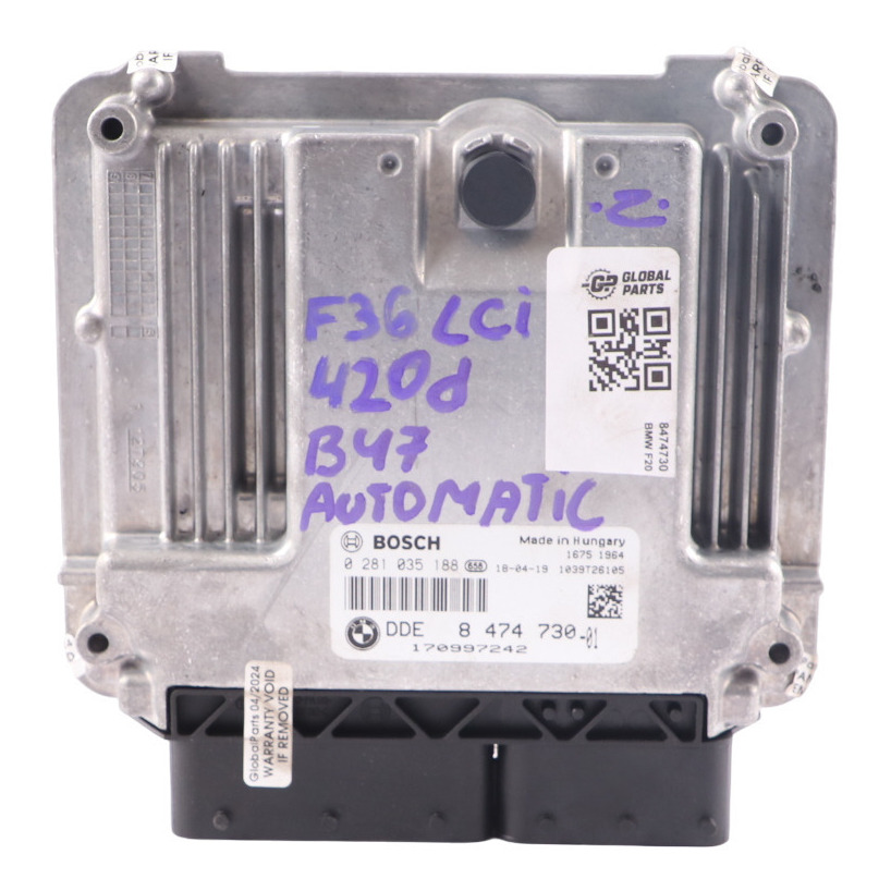 BMW F20 F21 F30 F31 LCI 120d 320d Diesel B47 190HP ECU DDE 8474730 Automatik