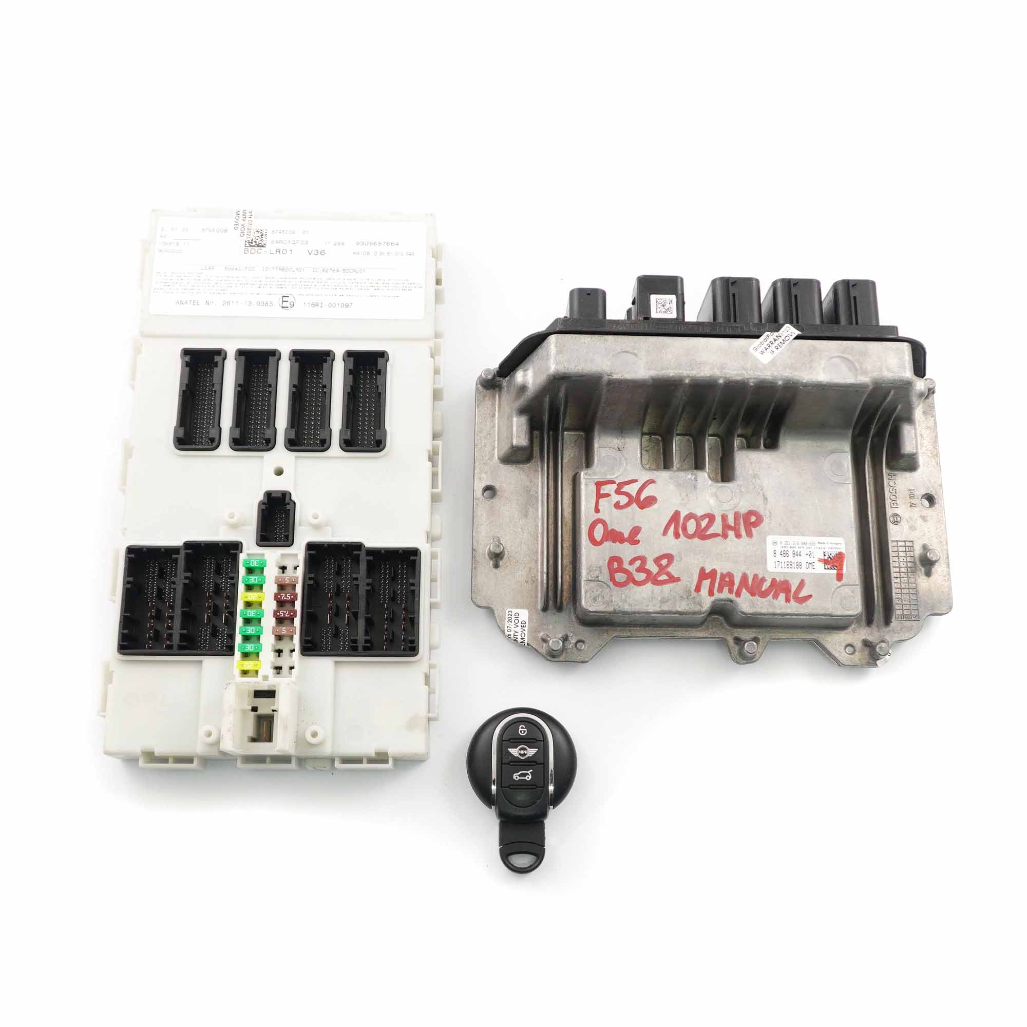 Mini One F56 B38 102HP Petrol Engine ECU Control Unit Kit DDE 8486844 BDC Key