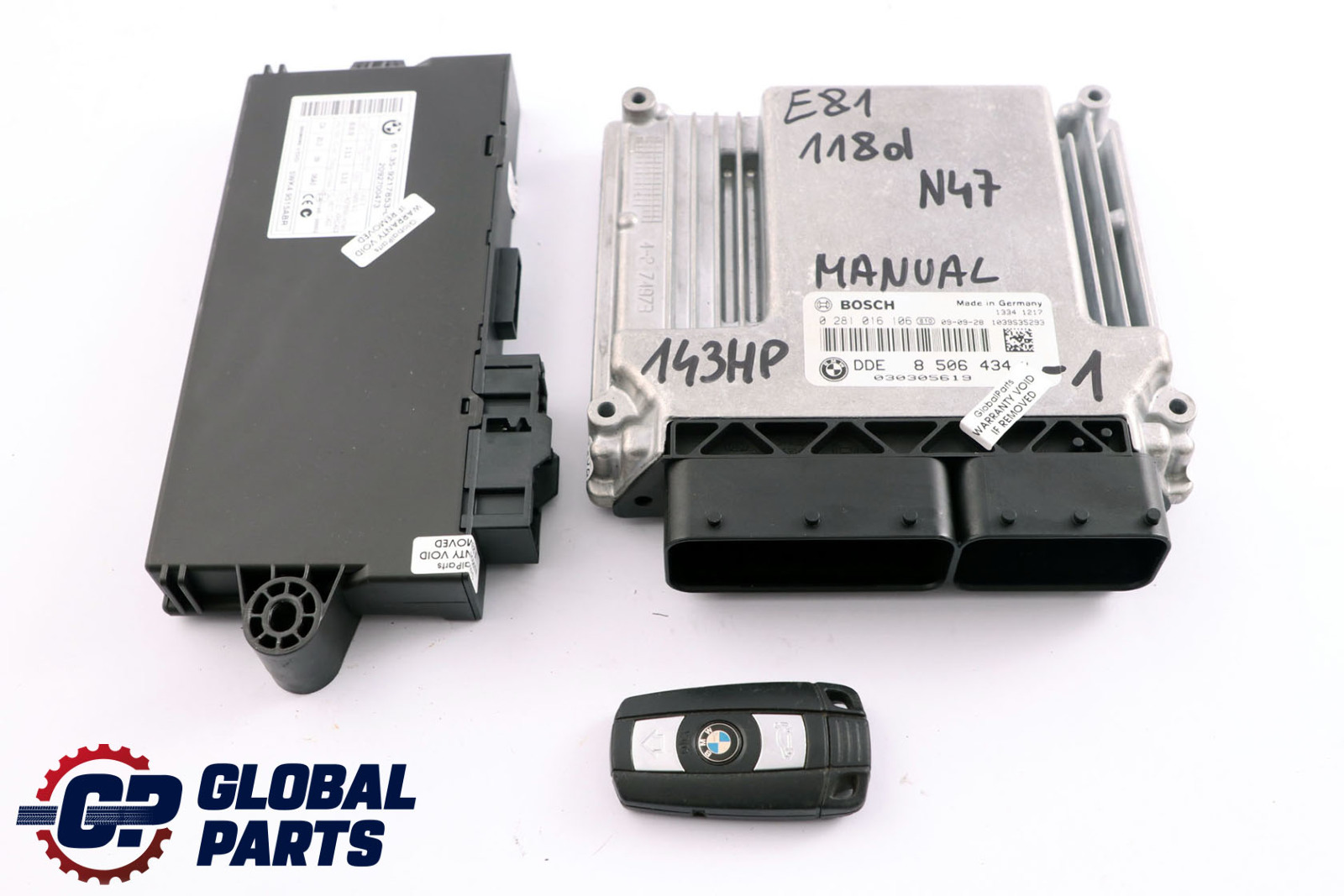 BMW 1 3 E81 E87 E90 LCI 118d 318d N47 ECU Kit DDE CAS 3 Schlüssel 8506434