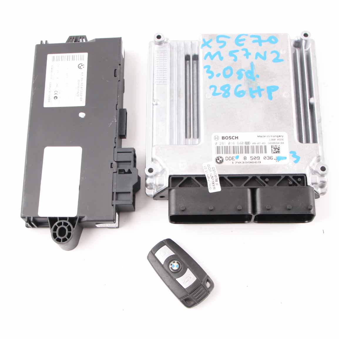 BMW X5 E70 30sd M57N2 286HP Engine ECU Unit DDE 8509036 CAS3 Key Automatic