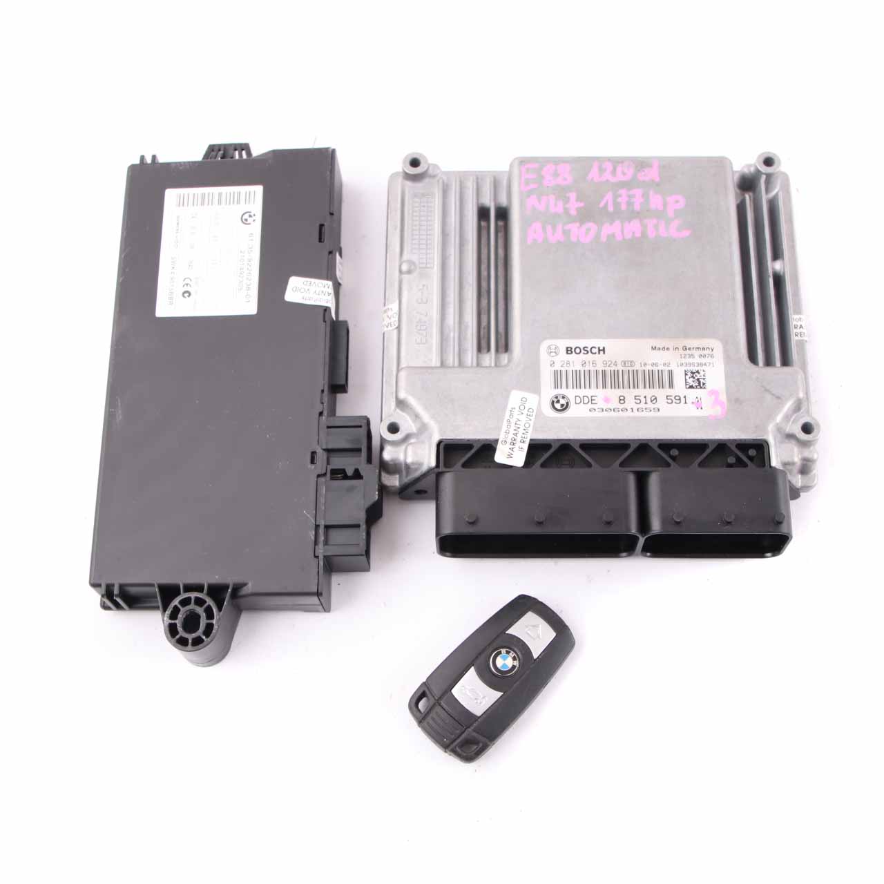 BMW E81 E87 E90 LCI 120d 320d N47 ECU Kit DDE 8510591 CAS3 Schlüssel Automatik