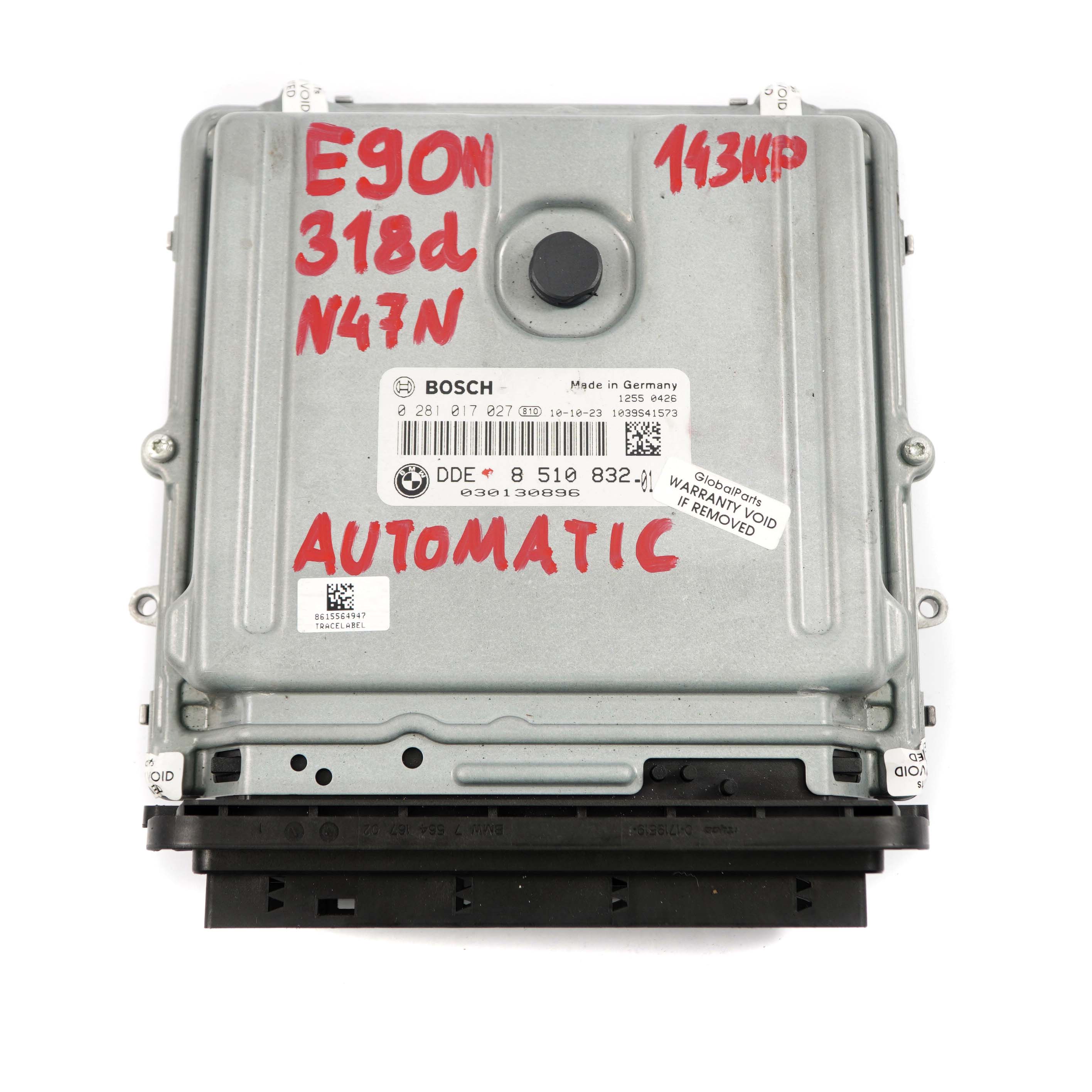 BMW E90 E91 LCI 318d N47N 143PS ECU Steuergerät DDE 8510832 Automatikgetriebe