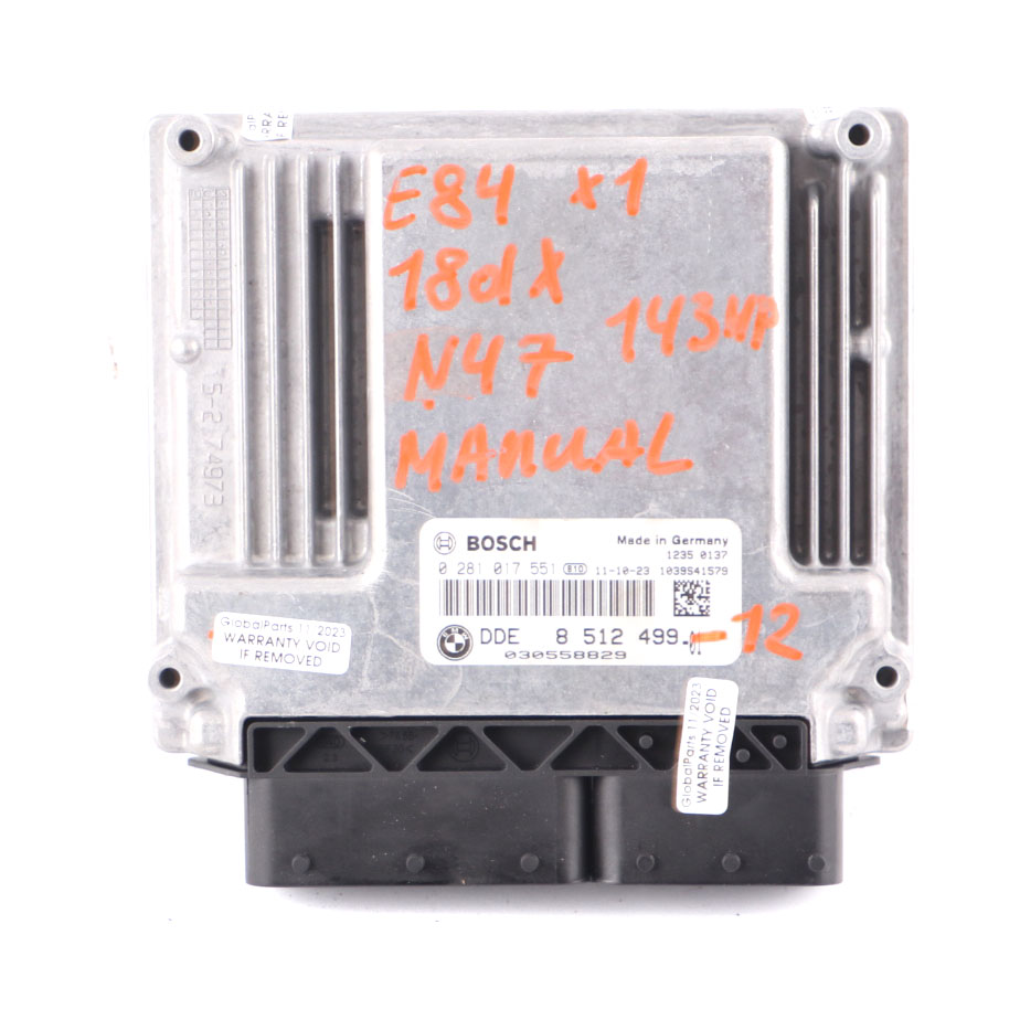 BMW X1 E84 xDrive 18d N47 143HP Motoreinheit ECU DDE 8512499 Schaltgetriebe