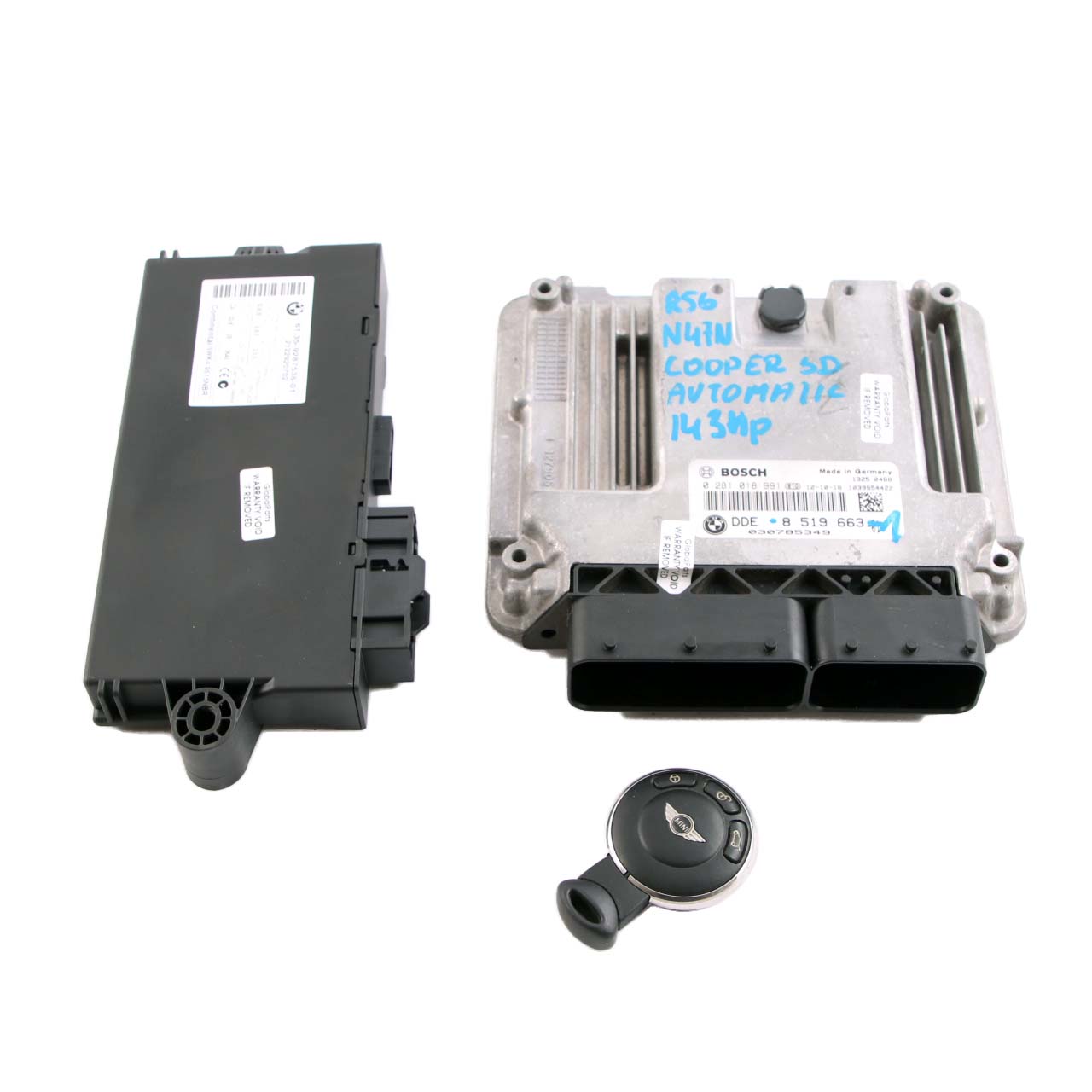 Mini Cooper SD R56 LCI N47N 143HP Motor ECU Kit DDE 8519663 CAS 3 Schlüssel