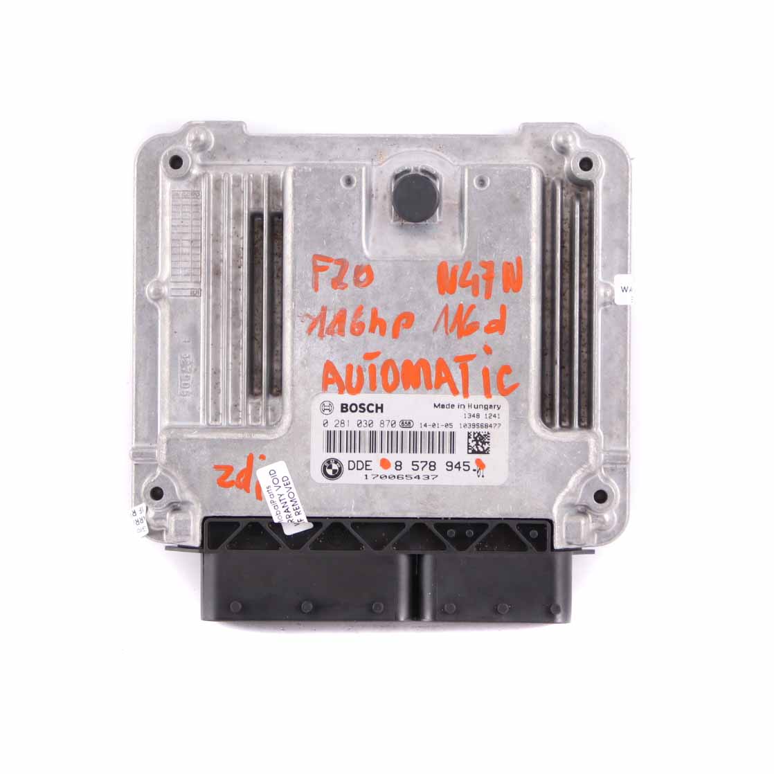 BMW F20 F30 116d 316d N47N 116HP ECU Unité contrôle DDE 8578945 Automatique