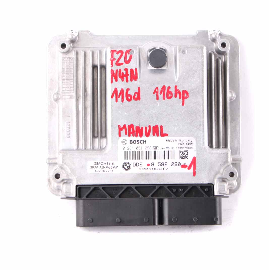 BMW F20 F21 116d N47N 116HP Engine Control ECU DDE 8582280 Manual Transmission