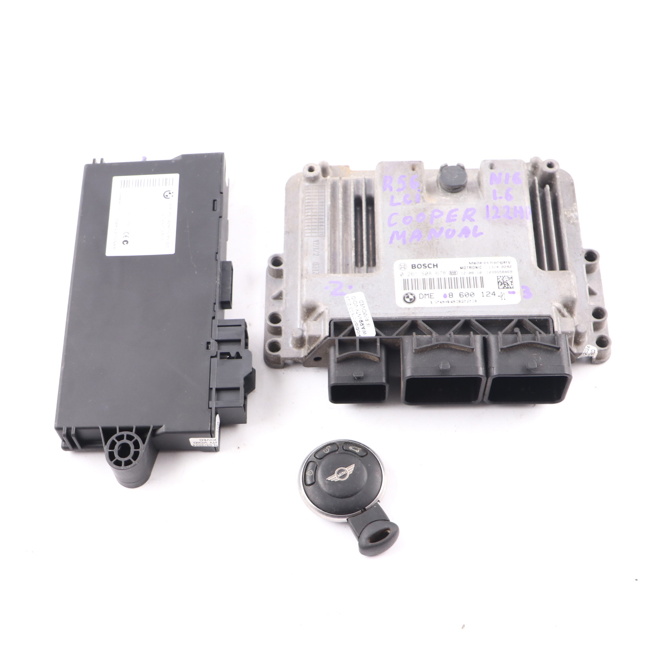 Mini Cooper R56 LCI R60 N16 Steuergerät ECU DME 8600124 CAS3 Schlüssel Manual