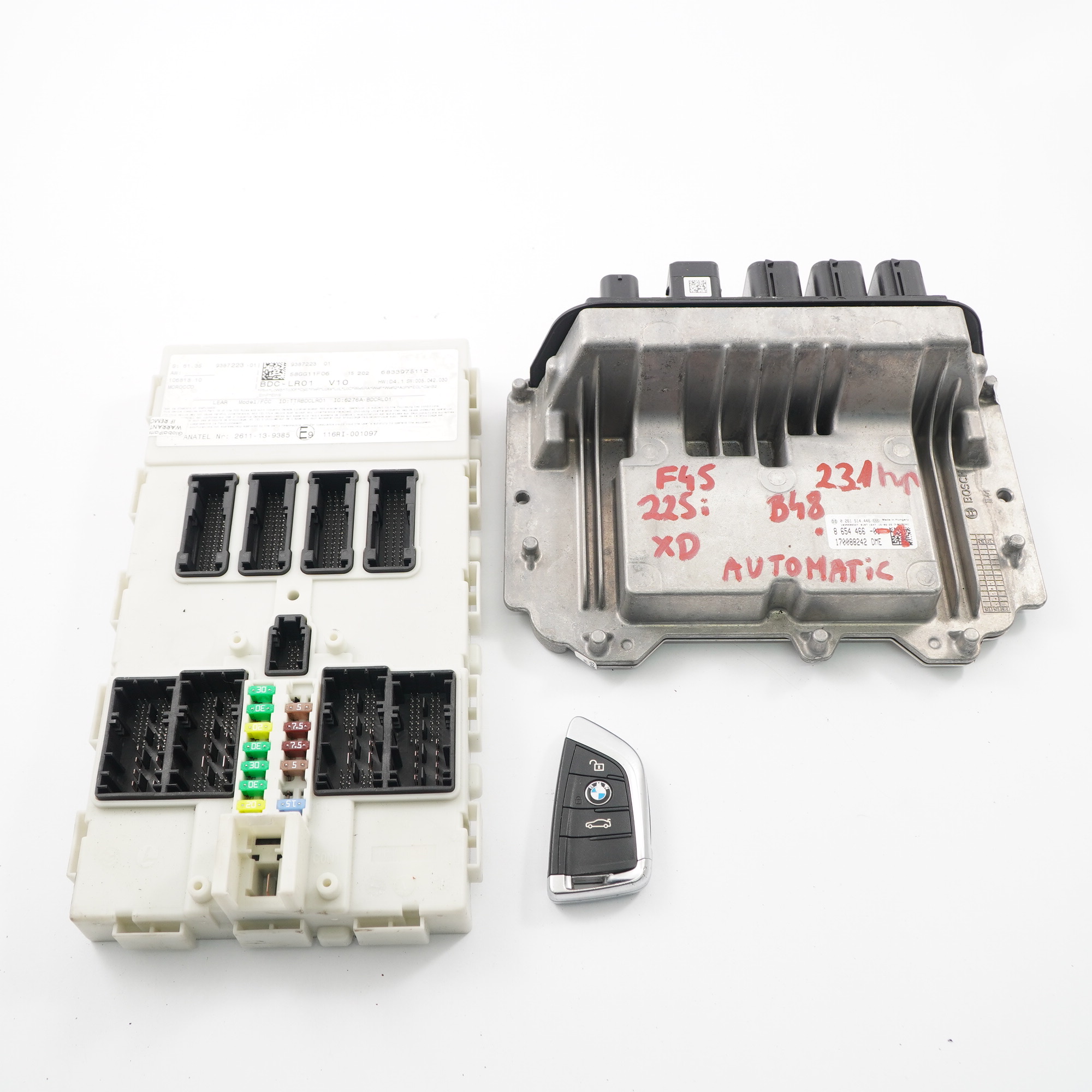 BMW F45 225i 231HP B48 Motor ECU Kit Einheit DME 8654466 BDC Schlüssel Automatik