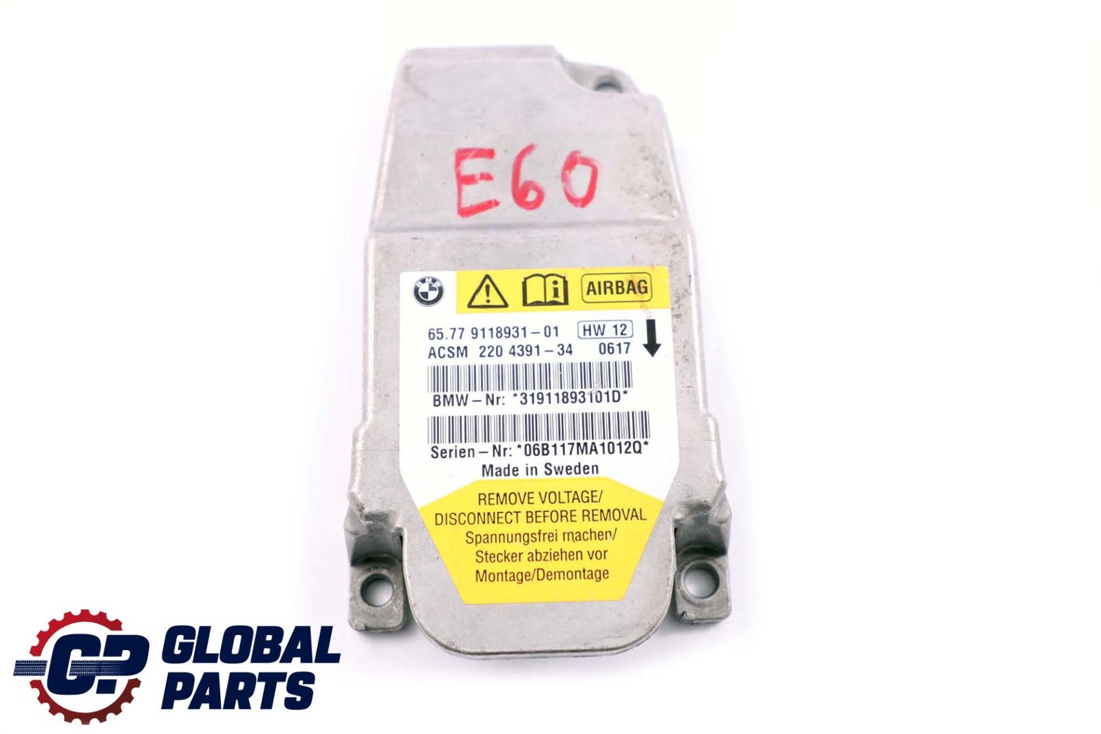 BMW E60 E61 LCI Airbag ECU Control Unit Module 9118931