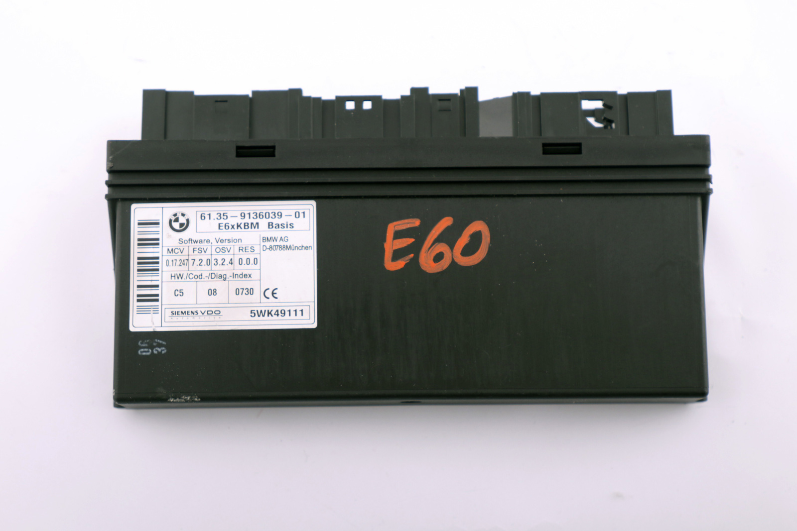 BMW 5 6 Series E60 E60N E63 E63N Body Control Module ECU Control Unit 9136039