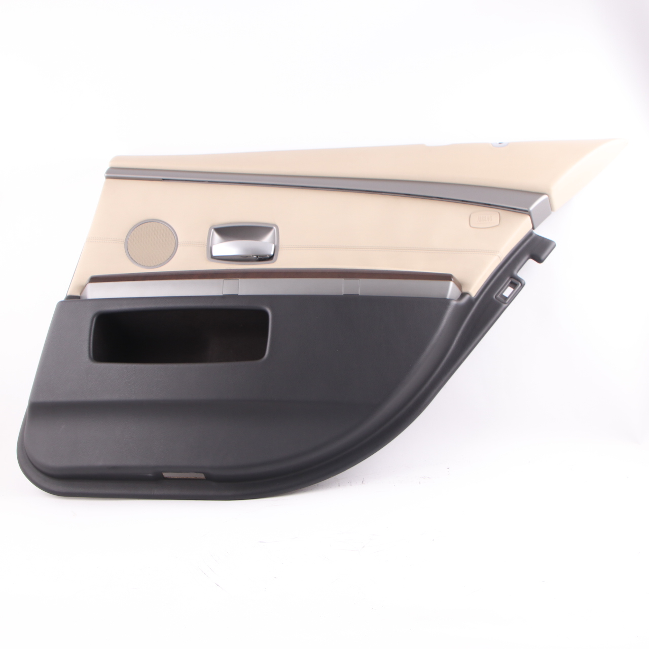 BMW E65 E66 Door Card Rear Right O/S Lining Trim Panel Leather Pearl Beige