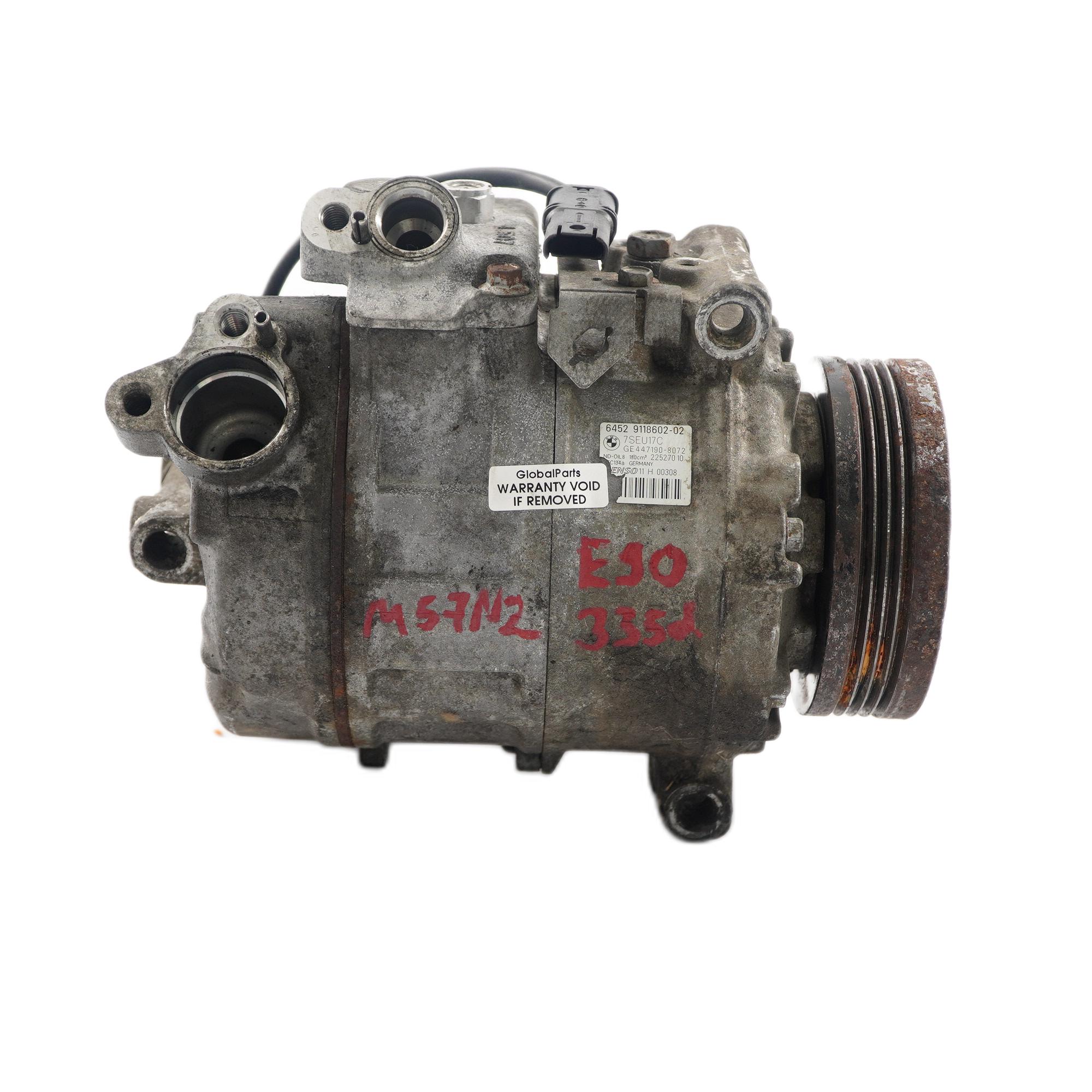 Klimakompressor BMW E60 E90 335d 530d Diesel M57N2 Klimaanlage Pumpe 9118602