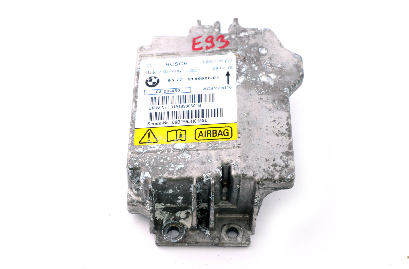 BMW 1 3er E88 E93 LCI Airbag Steuergerät Modul ECU 9189906