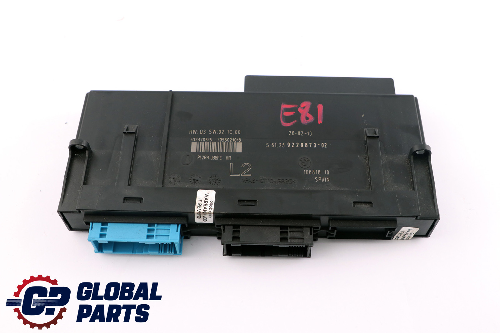 BMW 1 Series E81 Body Control Module ECU L2 PL2RR JBBFE III Junction Box 9229873