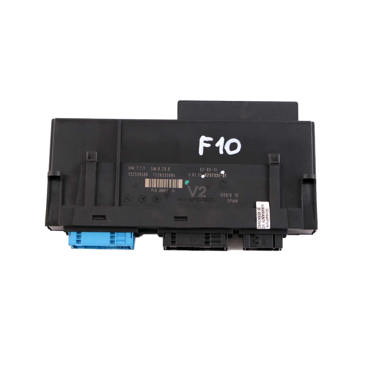 BMW F10 ECU Körperkontrolle Modul Anschlussdose V2 PL6 JBBFE III 9252331