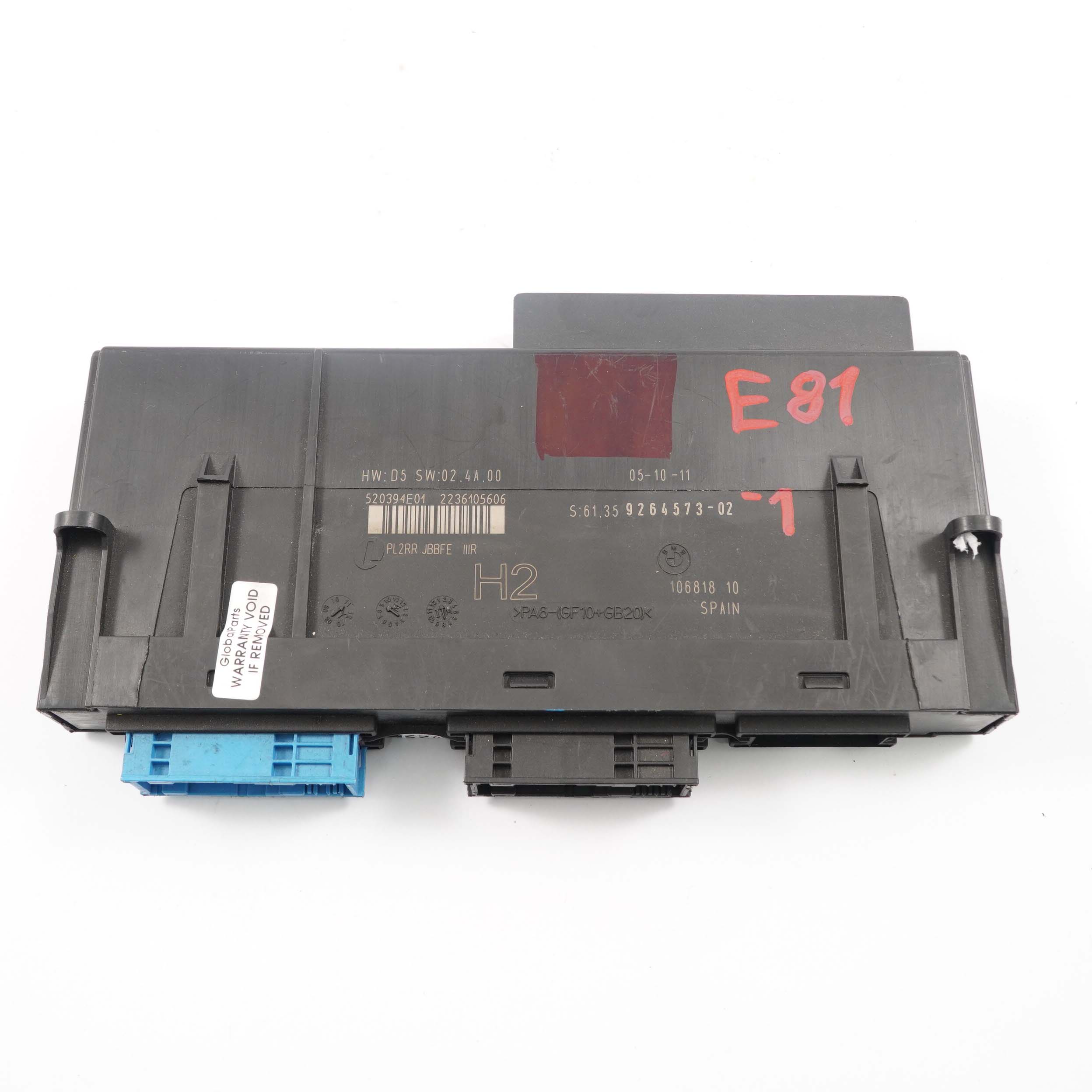 BMW E81 ECU Body Control Module Anschlussdose H2 PL2 RR JBBFE 9264573