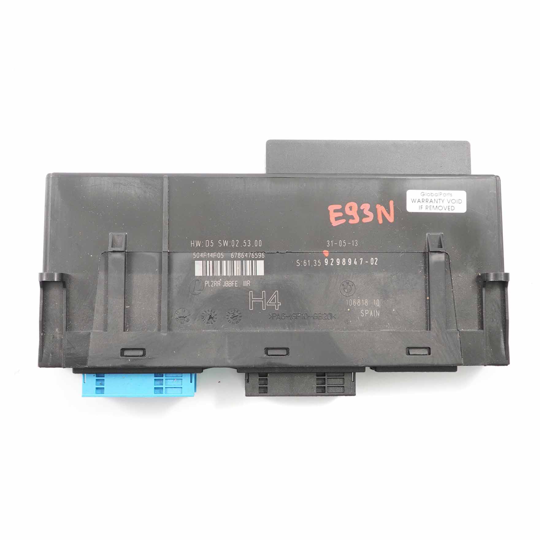 BMW E93 LCI ECU Karosserie Steuermodul M Anschlussdose PL2RR JBBFE IIIR 9298947