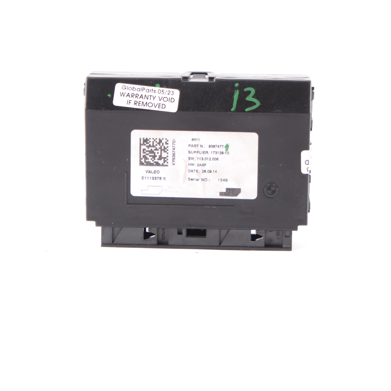 BMW i3 I01 Control Unit Module ECU Valeo 9367477