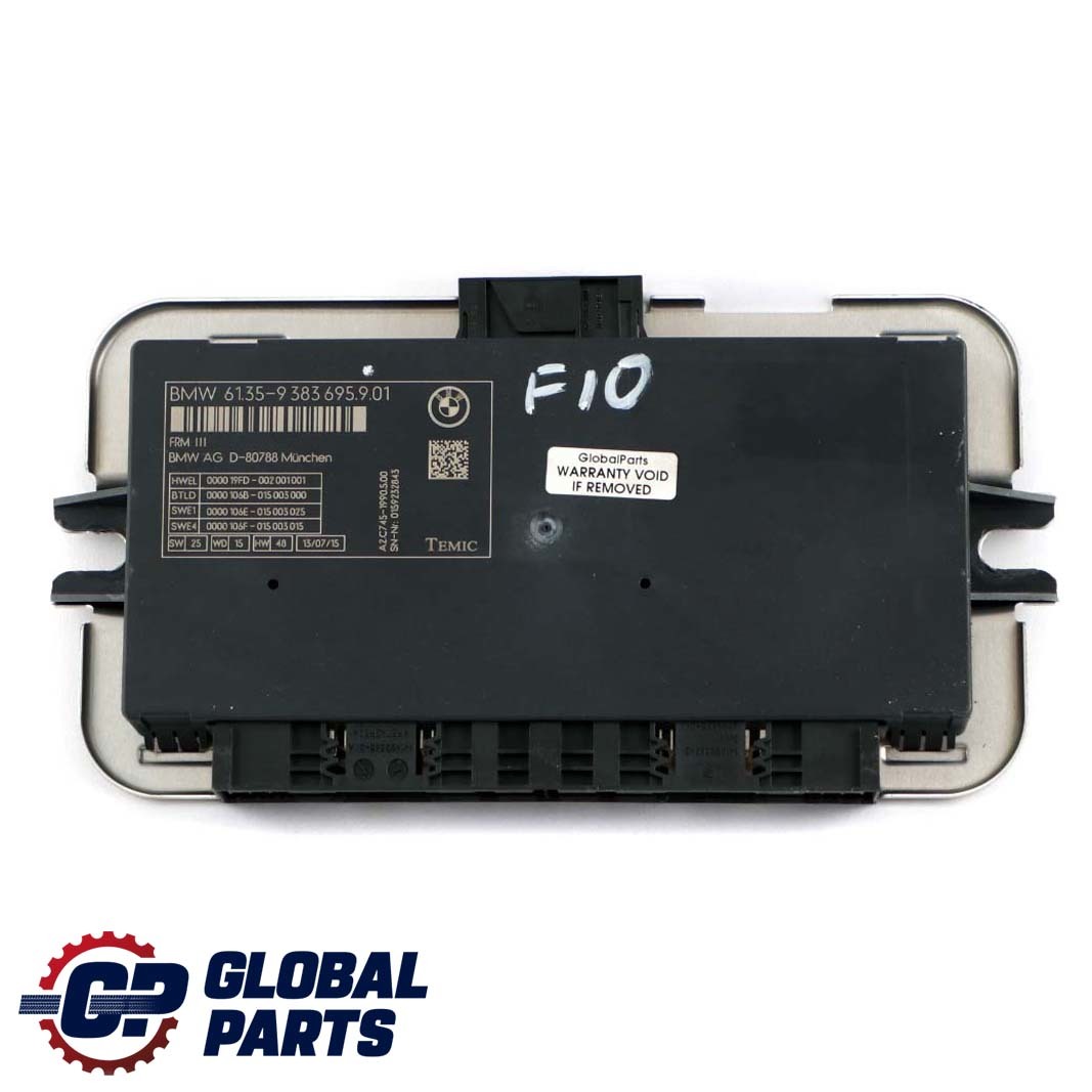 BMW F10 Fußraummodul Steuereinheit ECU FRM III TEMIC 9383695