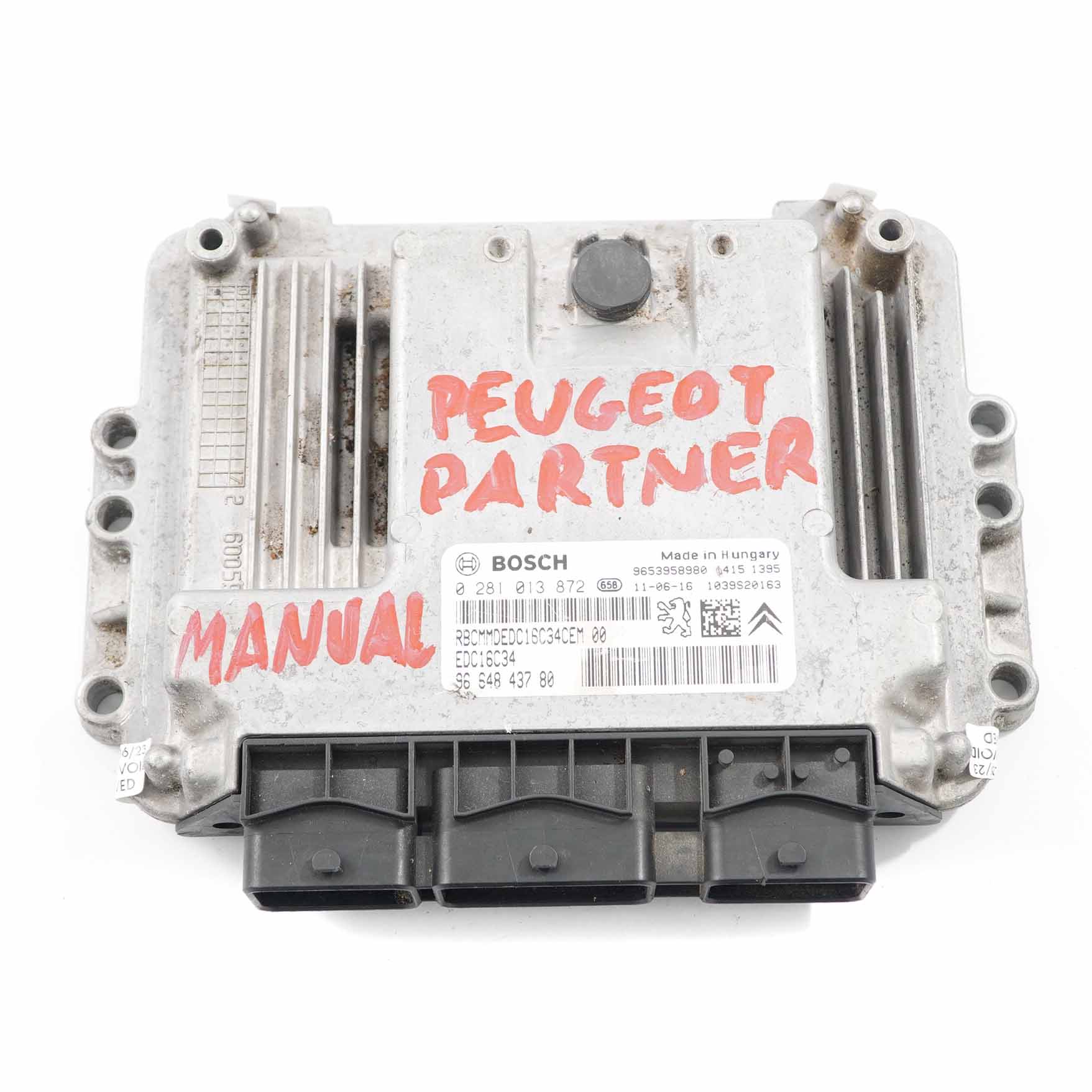 Peugeot Partner 1.6 HDI 9H03 Engine Control Unit ECU EDC 9664843780 Manual 