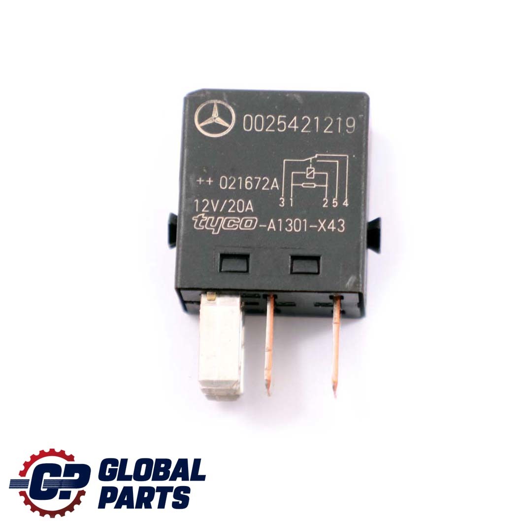 Mercedes A C E Class W168 W203 W211 Relay 6-Pin Black Tyco A0025421219