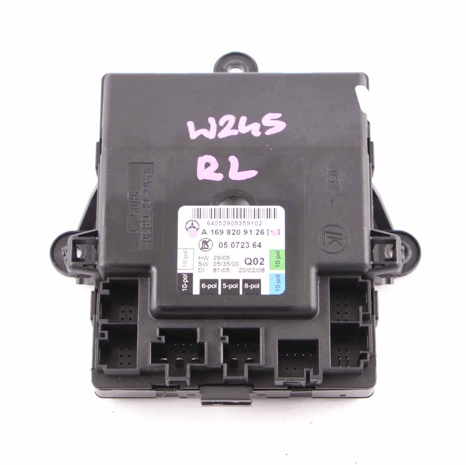 Door Module Mercedes W169 W245 Rear Left N/S Control Unit A1698209126