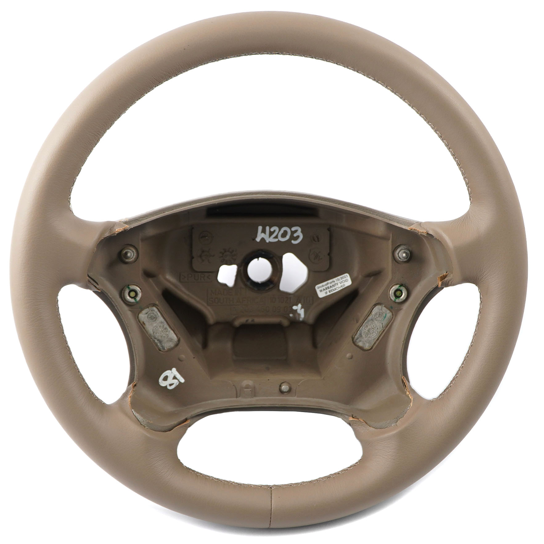 Mercedes W203 S203 NEW Beige Leather Steering Wheel with Beige Threads