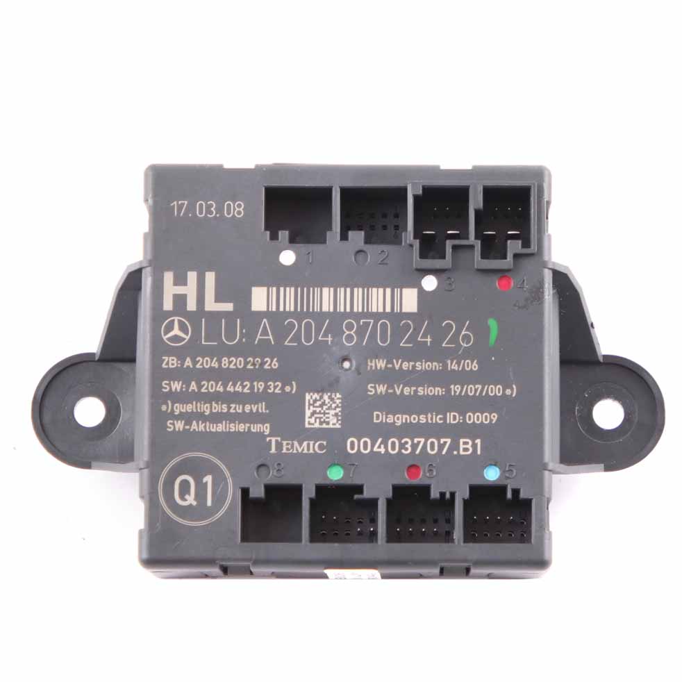 Mercedes W204 Door Module Rear Left N/S Control Unit Module A2048702426