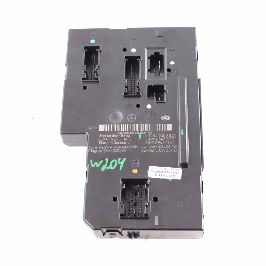 Mercedes W204 Rear SAM Module Fuse Box Control Unit A2049006301