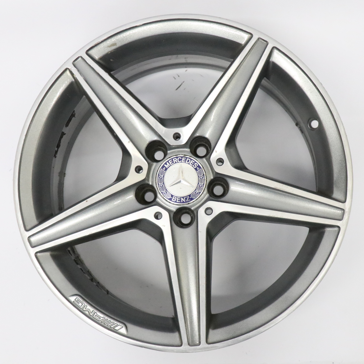 Mercedes W205 Grau AMG Leicht metall rad Felge 5 Speichen 18" 7,5J A2054011100