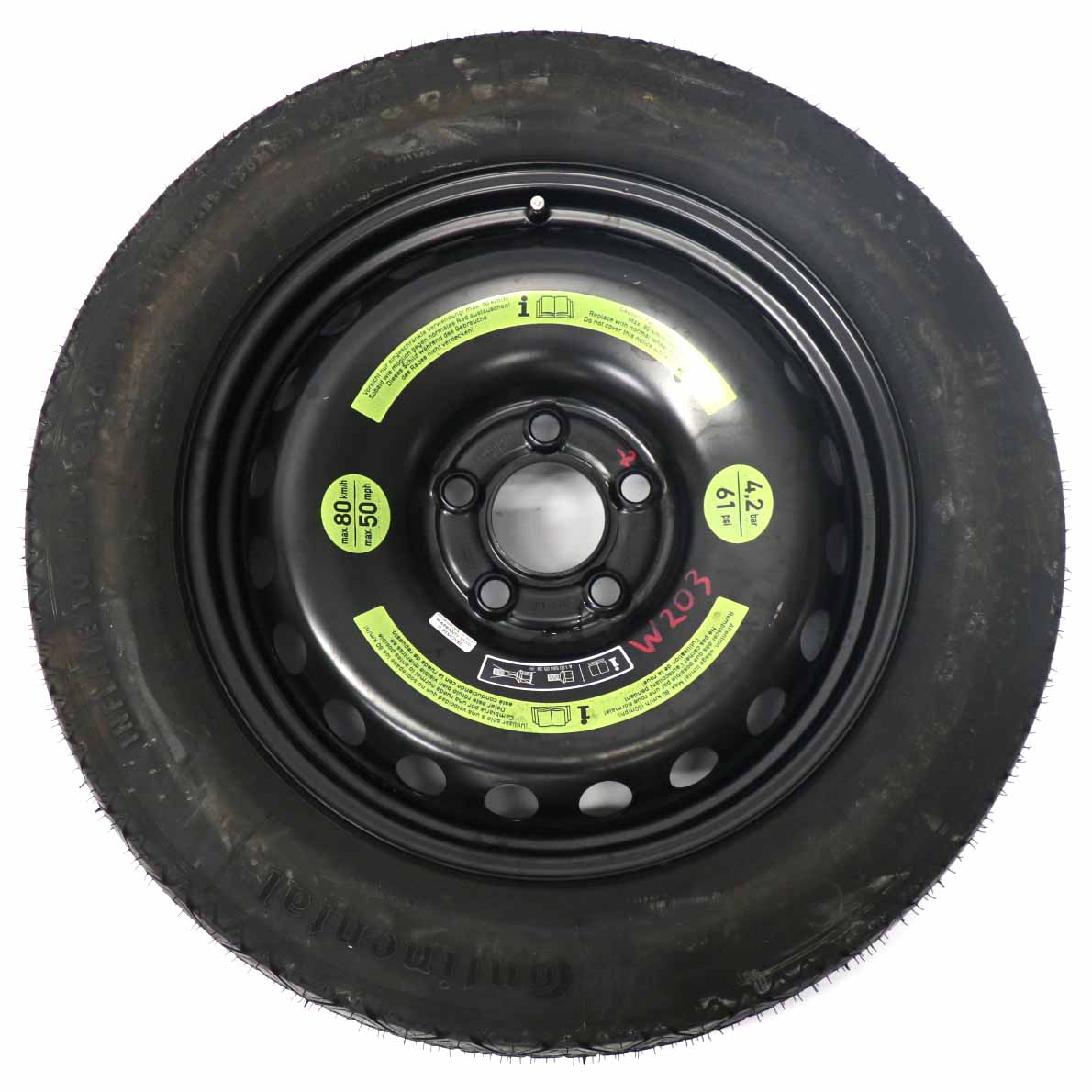 Spare Wheel Mercedes W203 C209 Compact Wheel Steel R16 Tyre 125/90 A2094000402