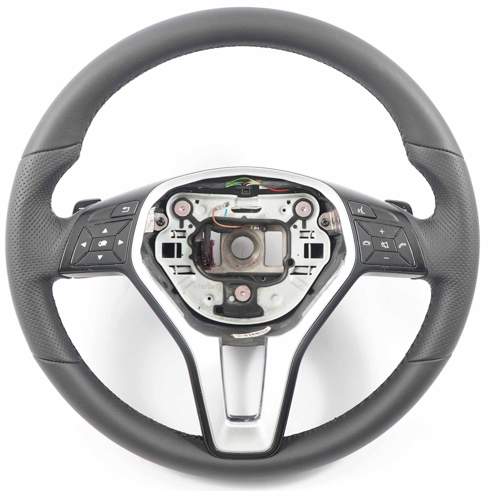 Steering Wheel Mercedes W204 W212 NEW Black Leather Black Threads Paddle Shift