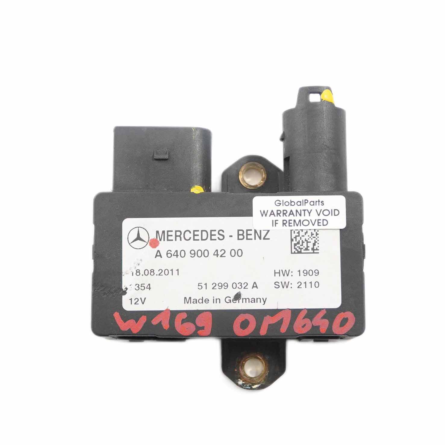 Mercedes W169 W245 Glow Plug Relay Unit Module OM640 Diesel Engine A6409004200