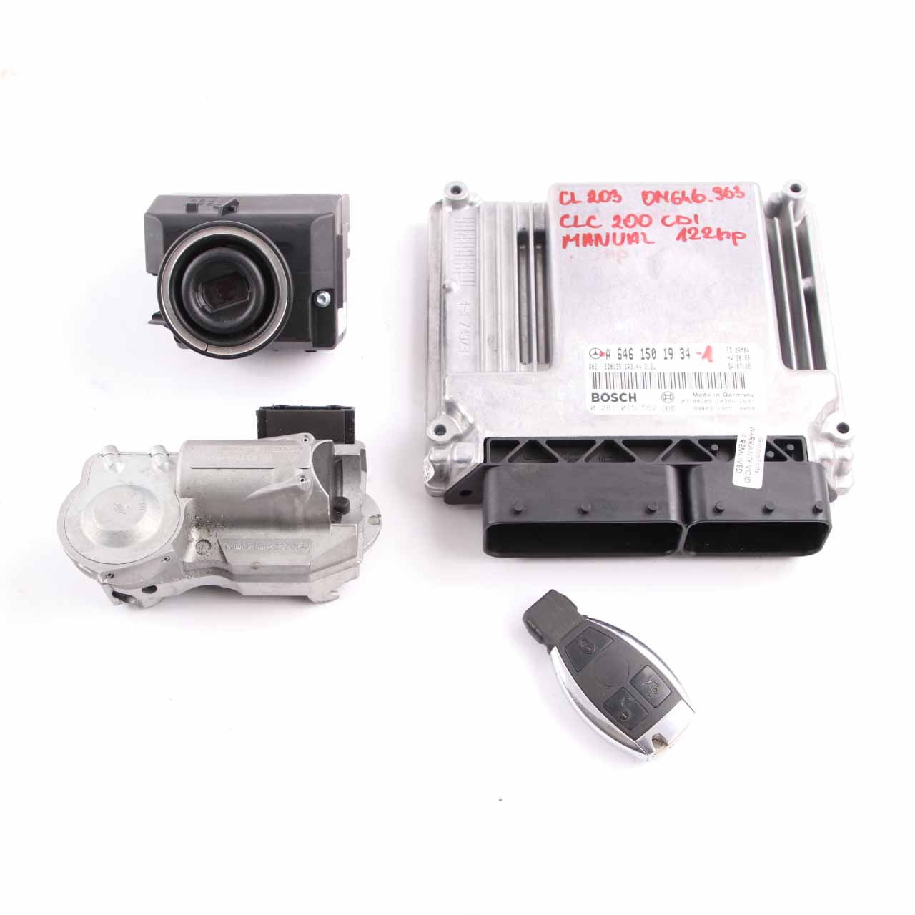 Mercedes CL203 CLC200 CDI 122HP M646.963 Engine ECU Kit A6461501934 Key Lock