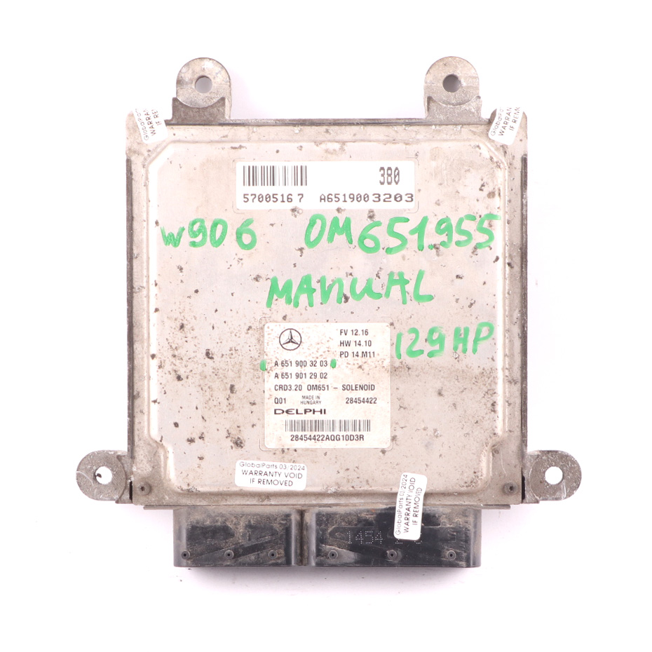 Mercedes W906 313 CDI OM651.955 129HP Dieselmotor ECU A6519003203 Handbuch