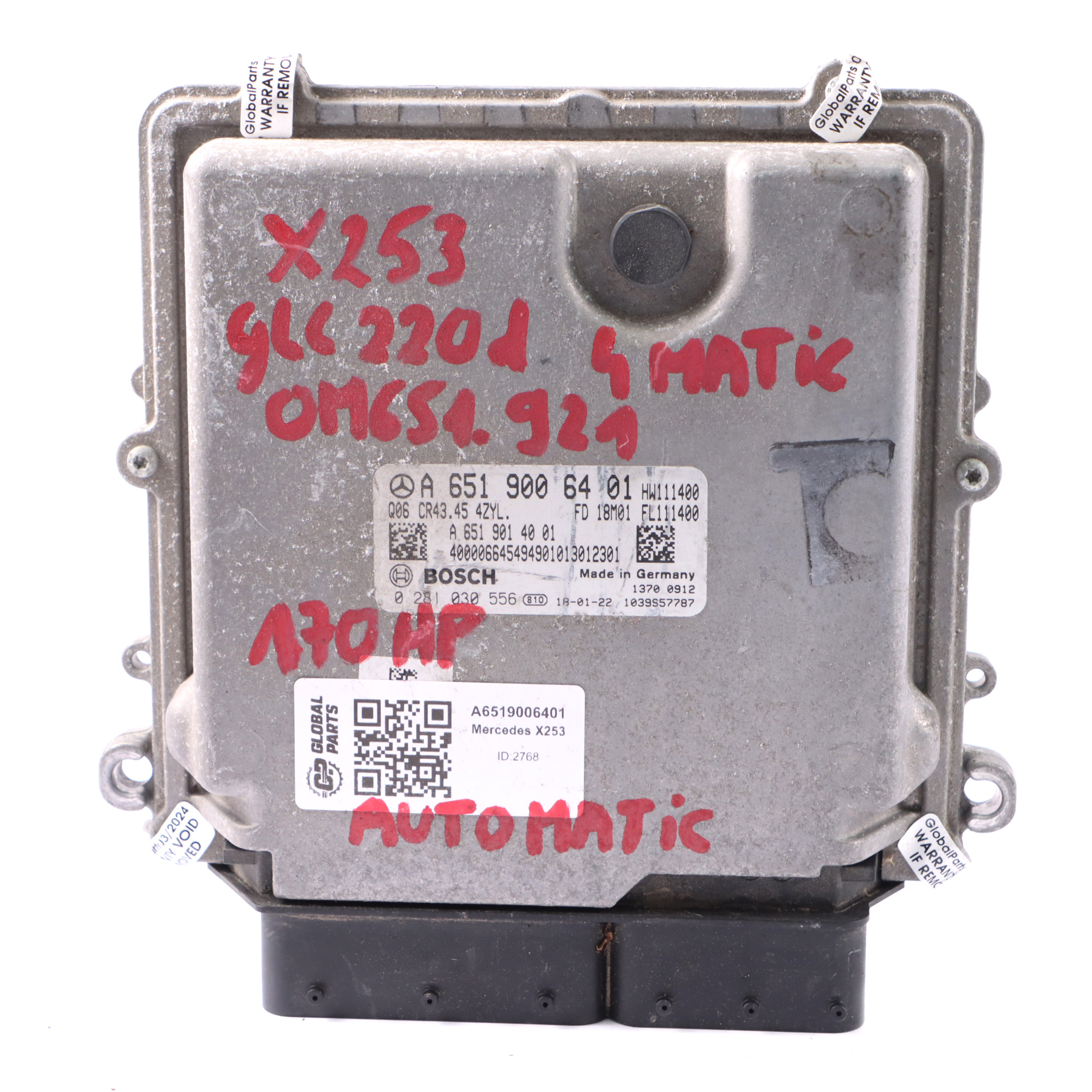 Mercedes GLC X253 220d 170PS 651.921 Motor einheit ECU A6519006401 Automatik