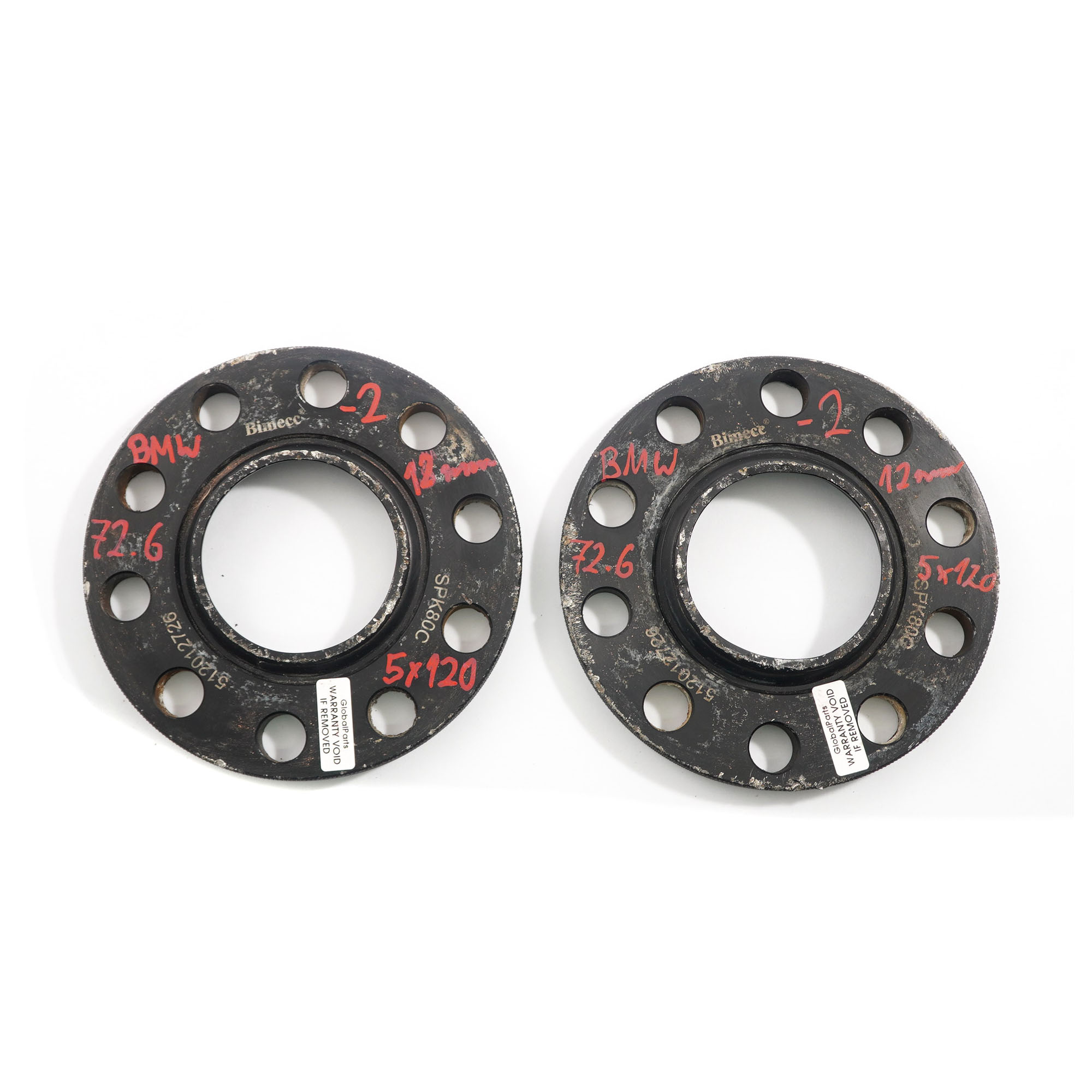 Bimecc Alloy Wheel Spacers Hubcentric Shims BMW 5x120 72.6mm 12mm Pair