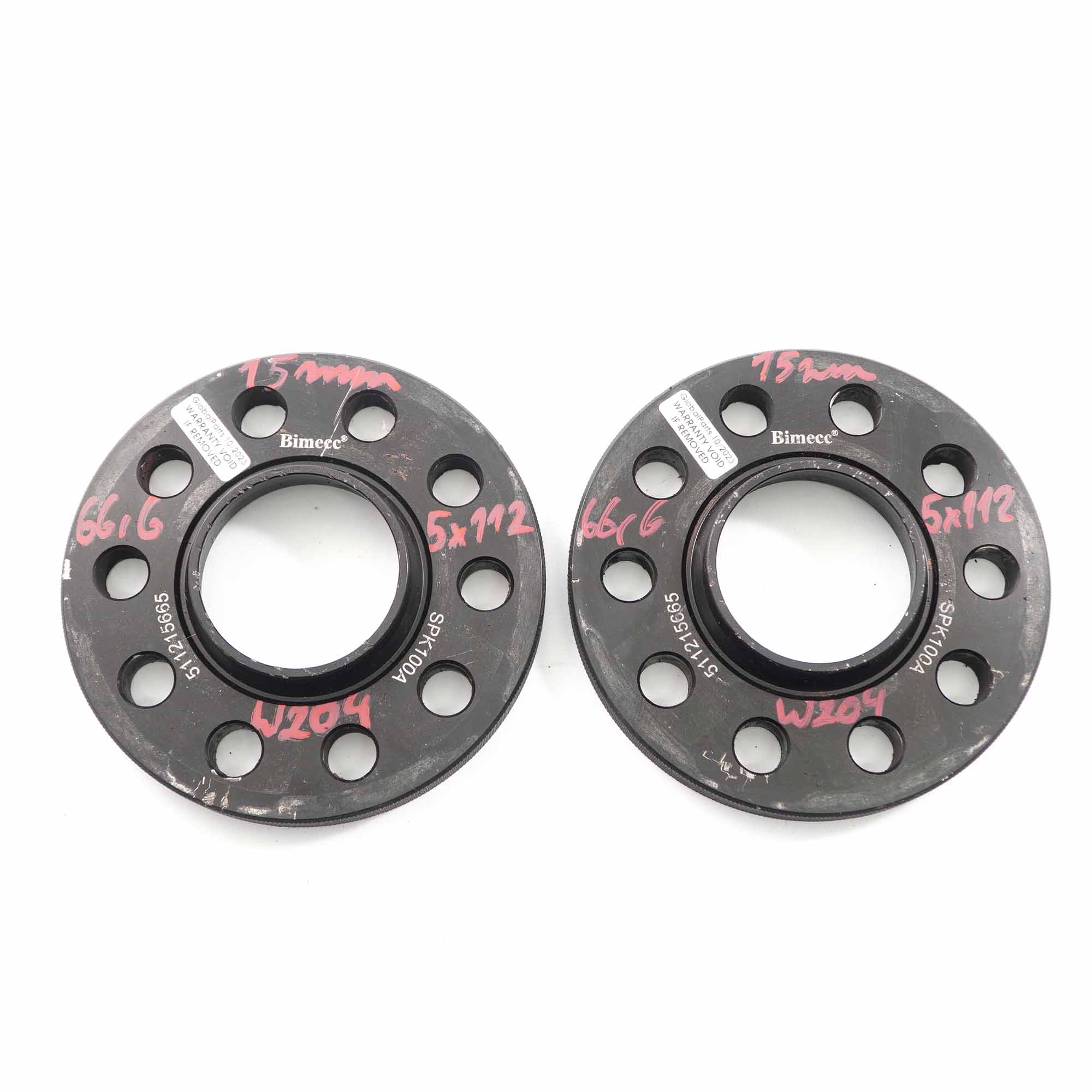 Bimecc Alloy Wheel Spacers Hubcentric Shims Mercedes W204 5x112 66,6mm 15mm 