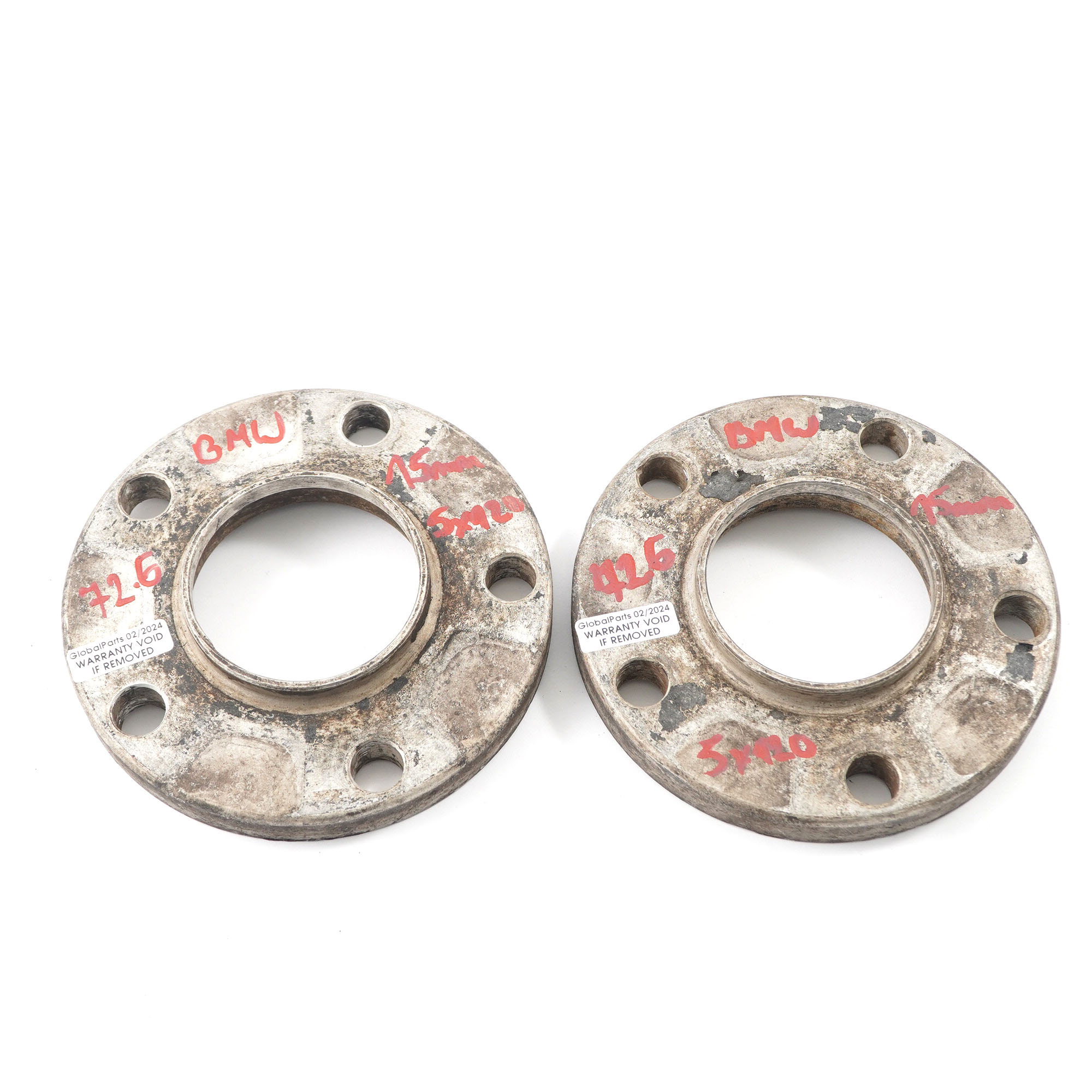 Alloy Wheel Spacers Hubcentric BMW 5x120 72.56mm 15mm