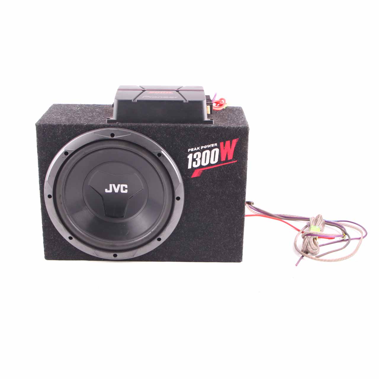 JVC Subwoofer Car Audio Speaker Active Bass Box 1300W Pioneer Amplifier 500W