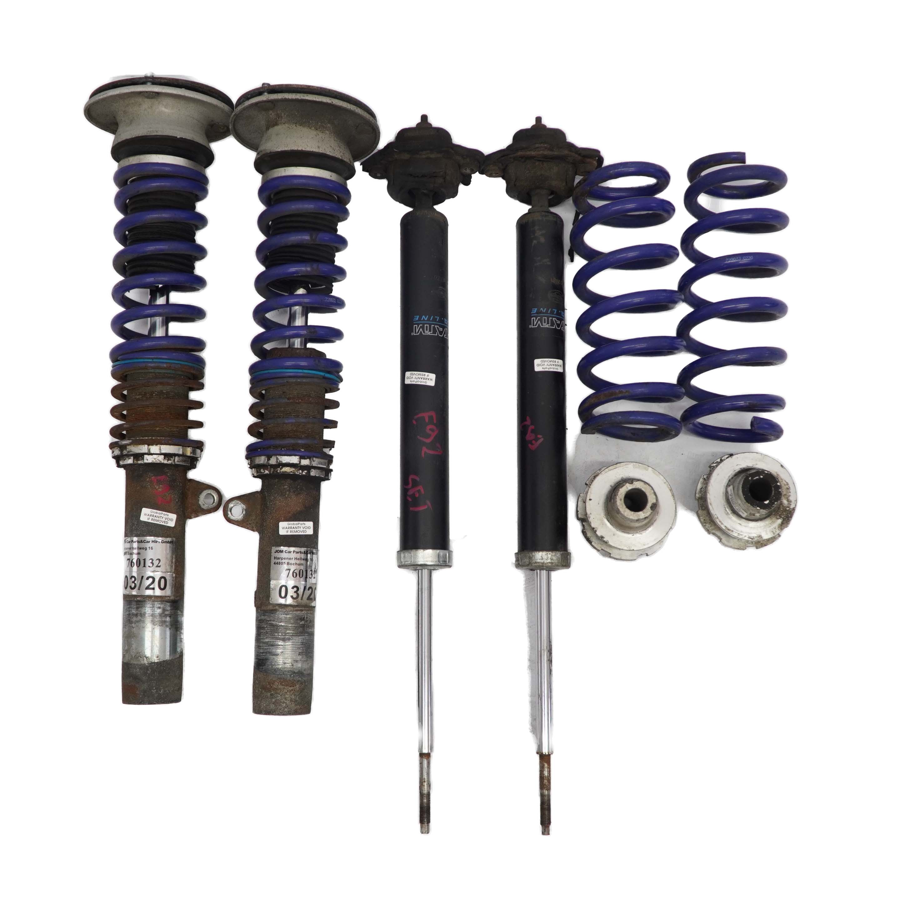 BMW 3 E90 E91 E92 Front Rear JOM Statim Suspension Lowering Shock Absorber Spring Set