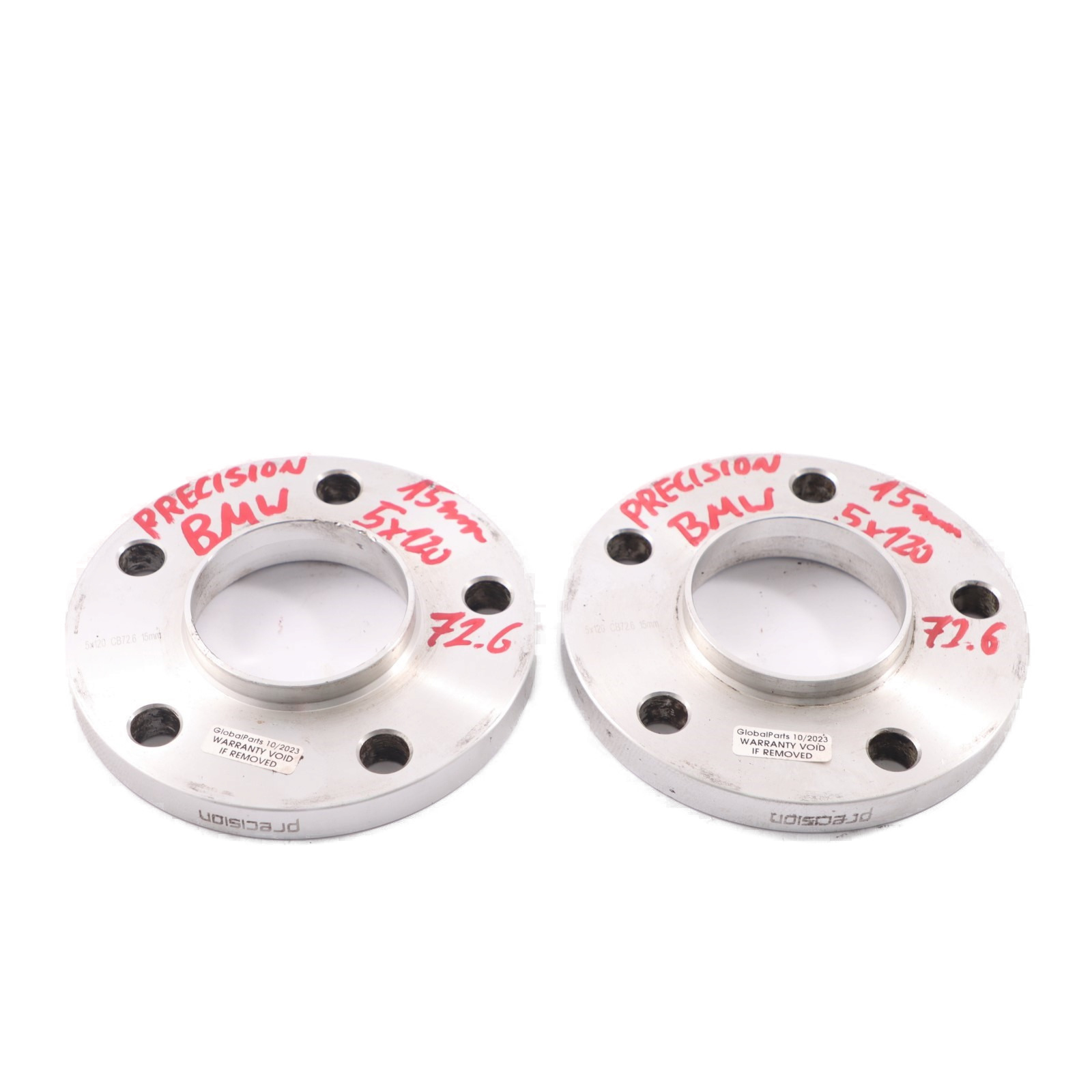 Alloy Wheel Spacers Hubcentric Shims Precision BMW 5x120 72.6mm 15mm