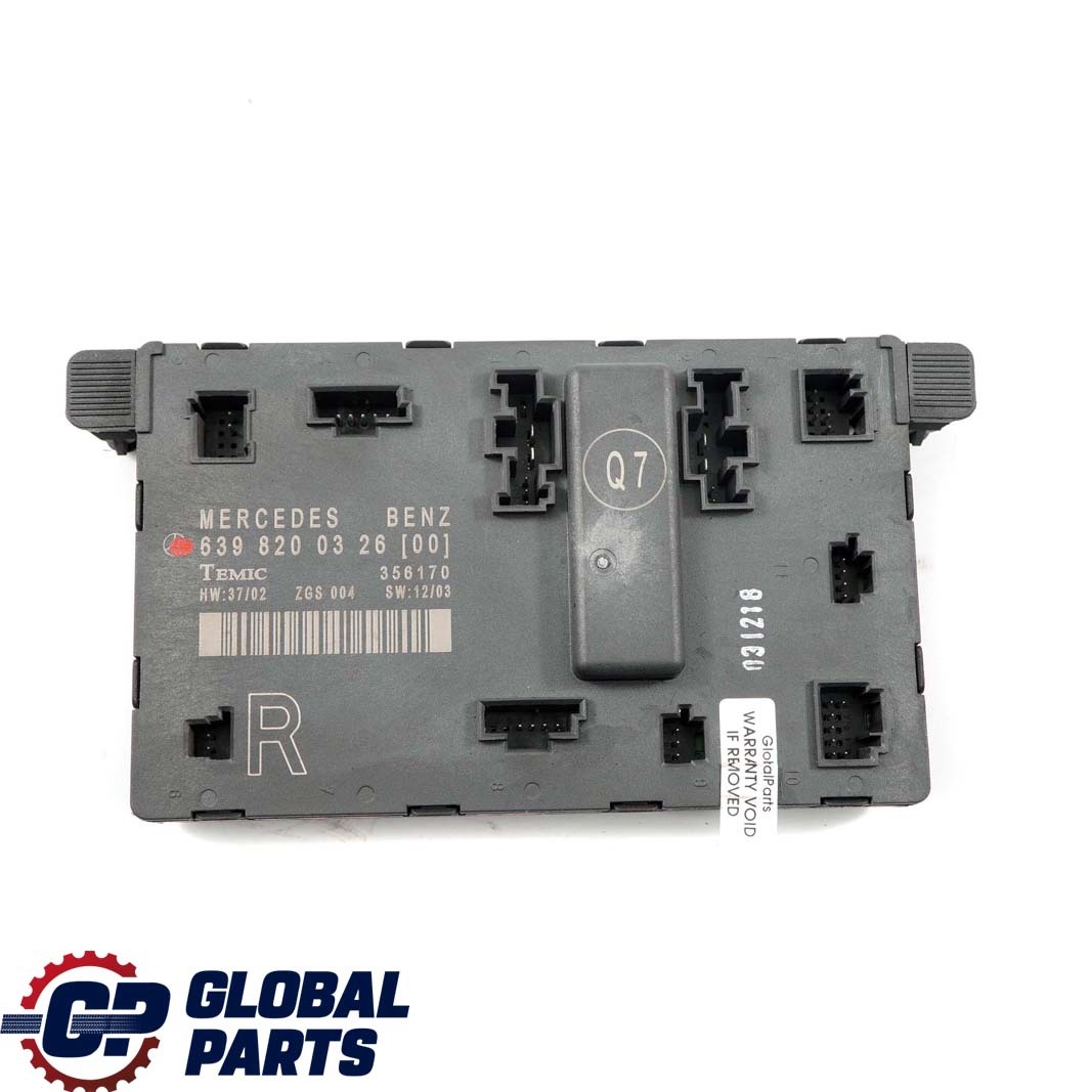 Mercedes-Benz Vito Viano W639 Front Right Door O/S Control Module A6398200326