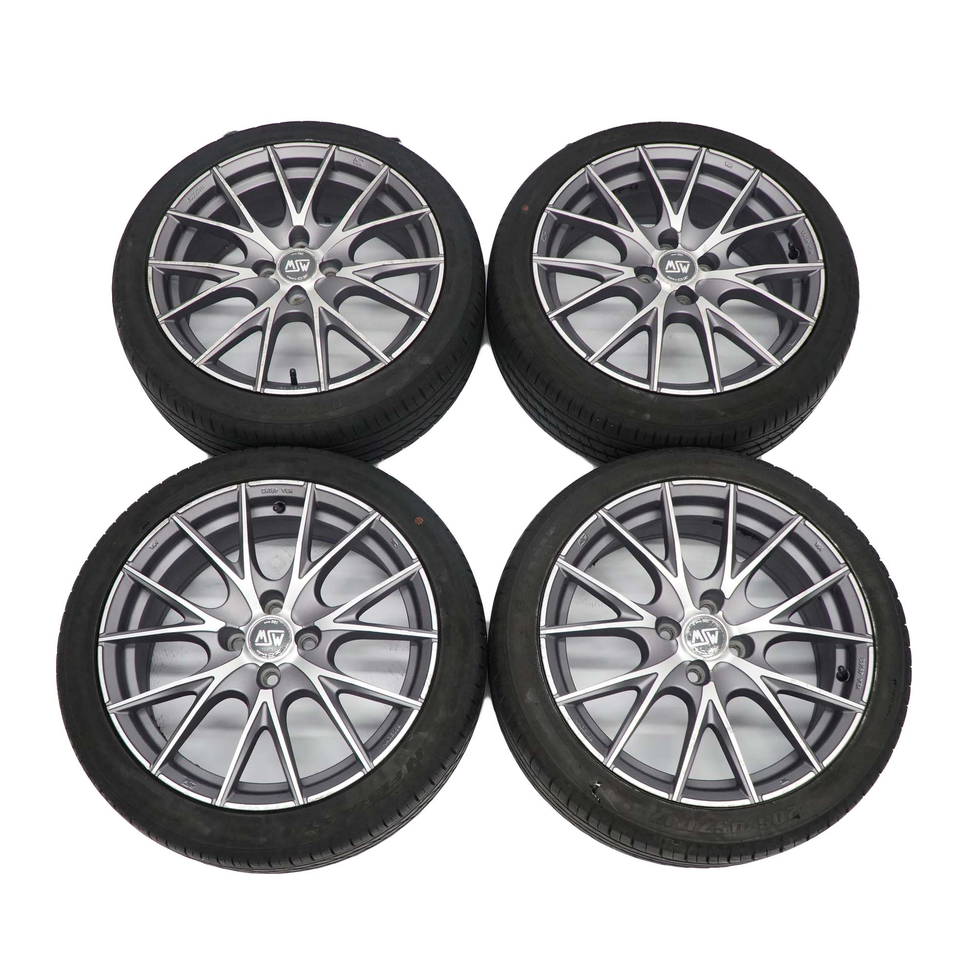 MINI Cooper R50 R56 Complete Set 4x Grey Wheels with Tyres 17" 7J OZ VIA